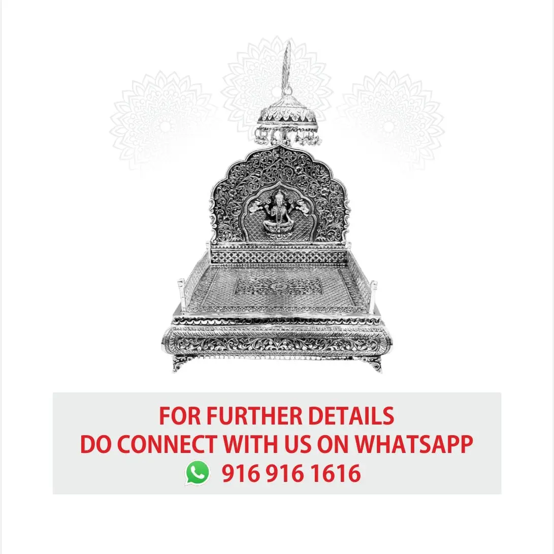 Gaja Lakshmi Singhasan Silver Idol