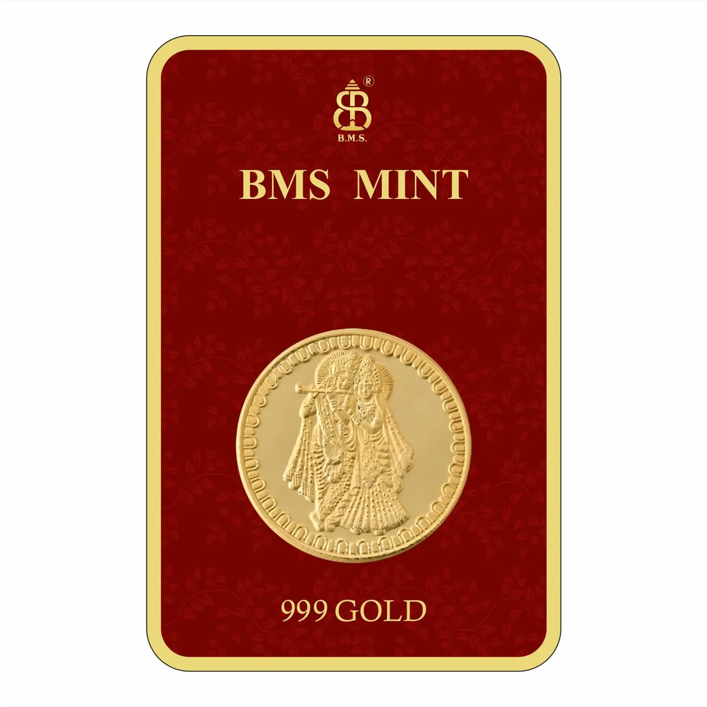200 Mg Gold Coin Radha Krishna Square Packing