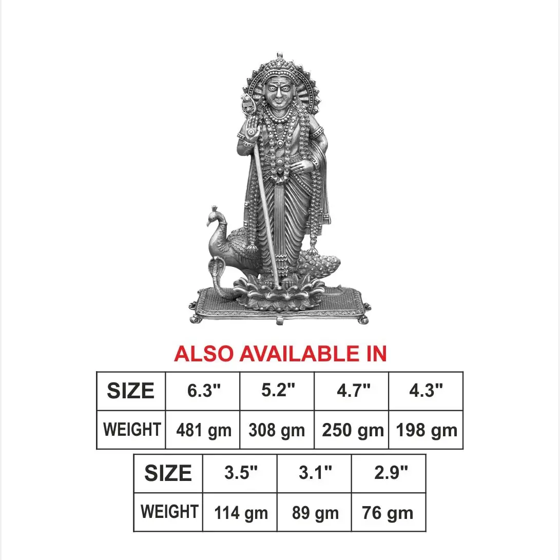 3 D Murugan Silver Idol