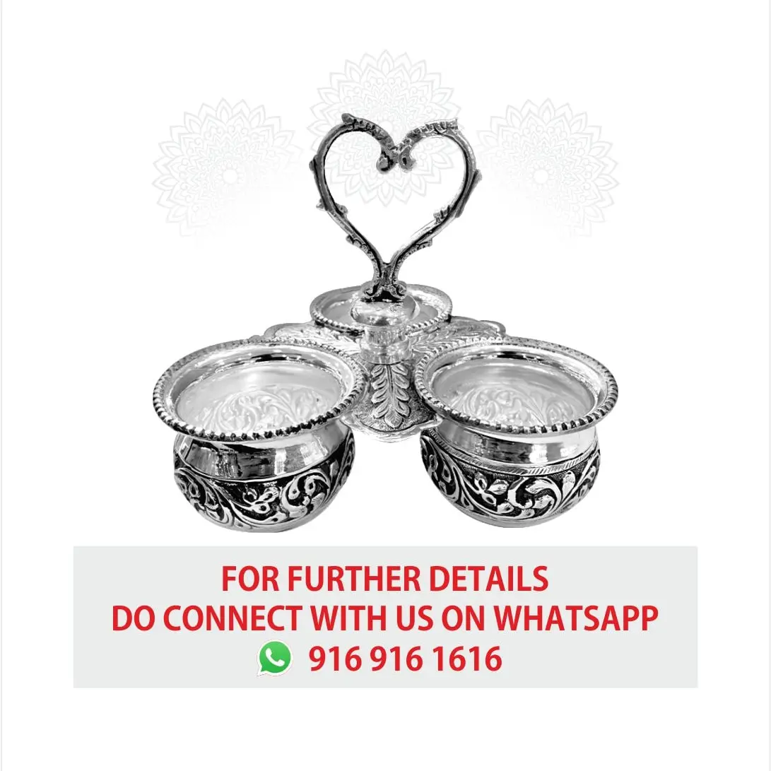 3 Bowl Panchpali Heart Silver Idol