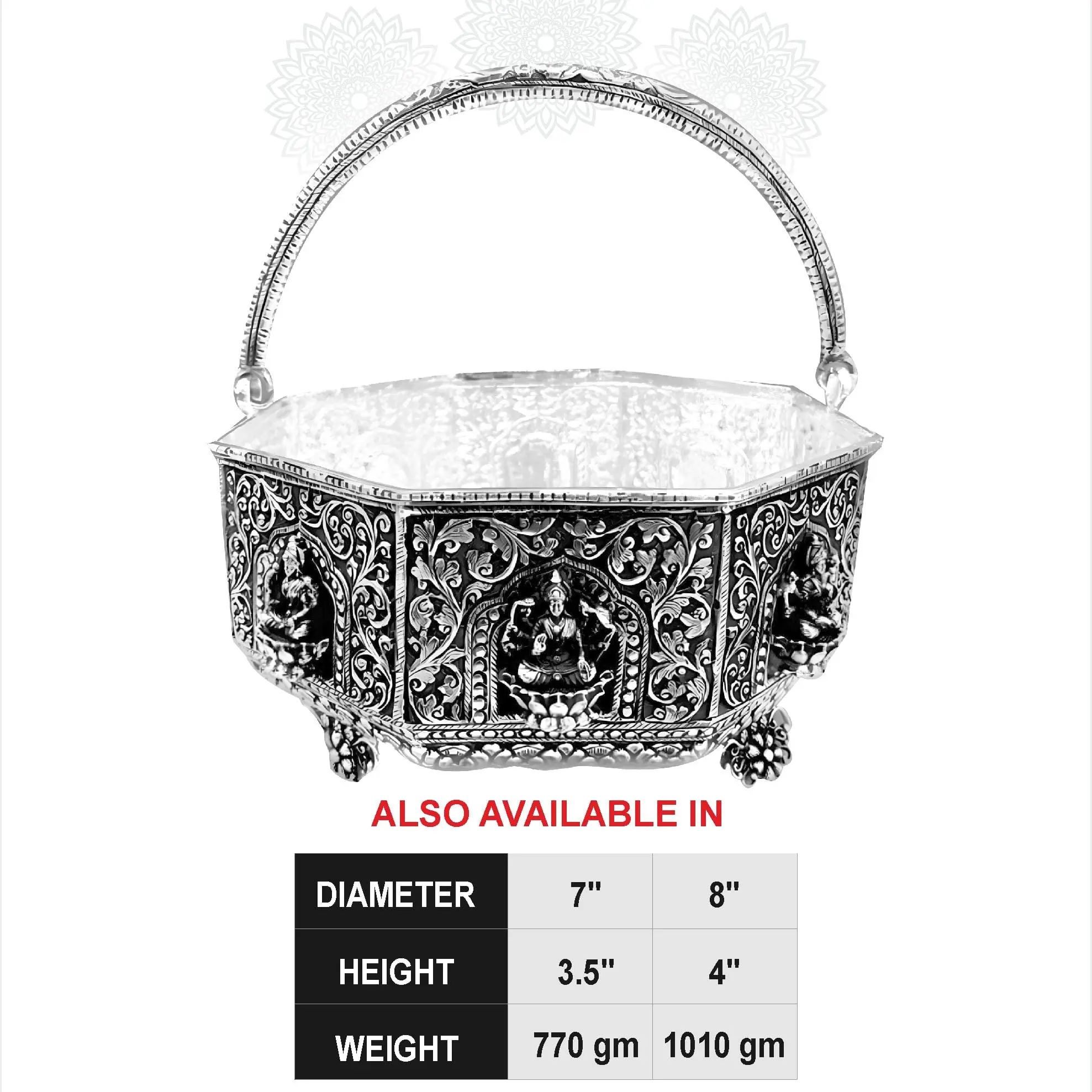 Astalakshmi Nakash With Stand Flower Basket