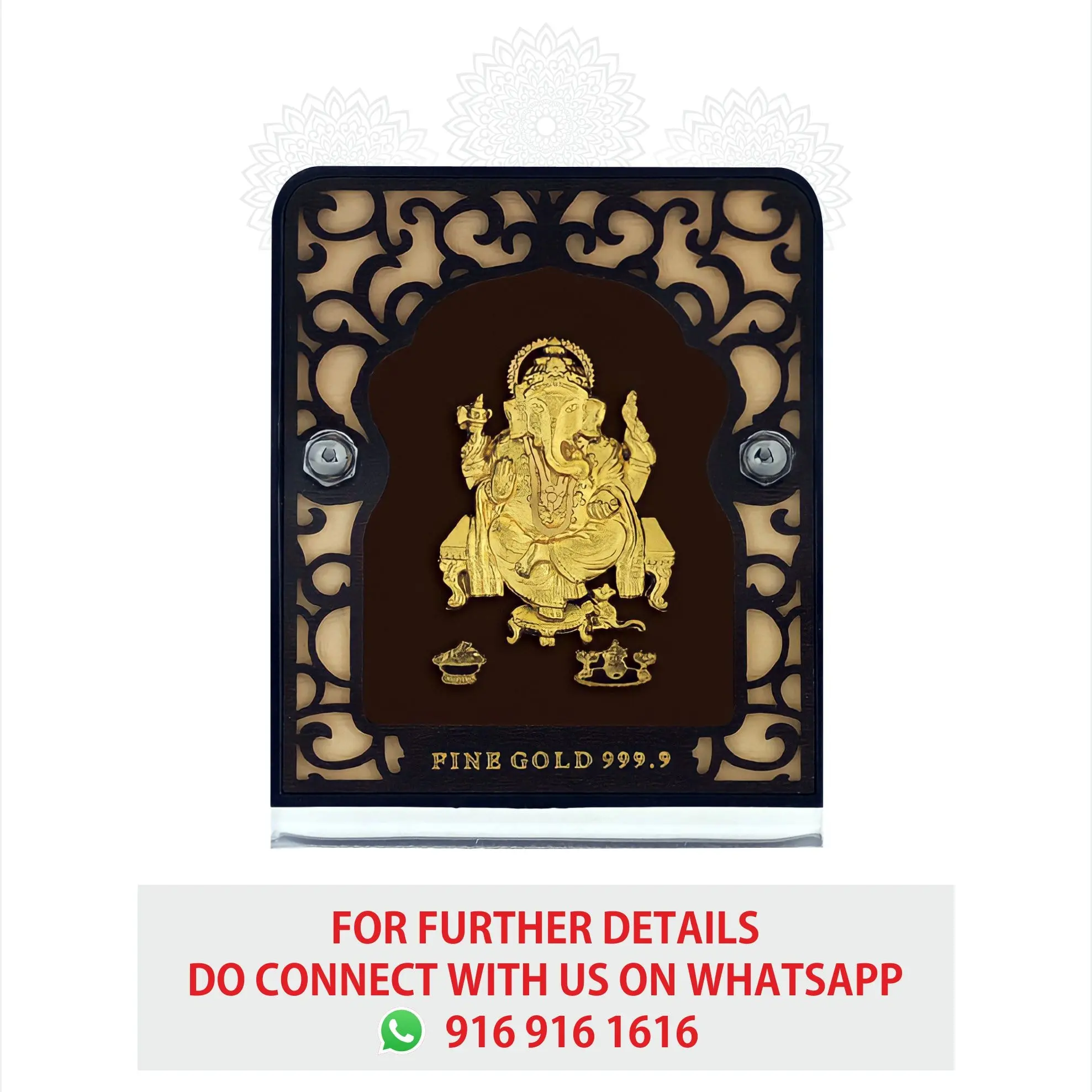 Gold Pitham Ganesh Small Frame