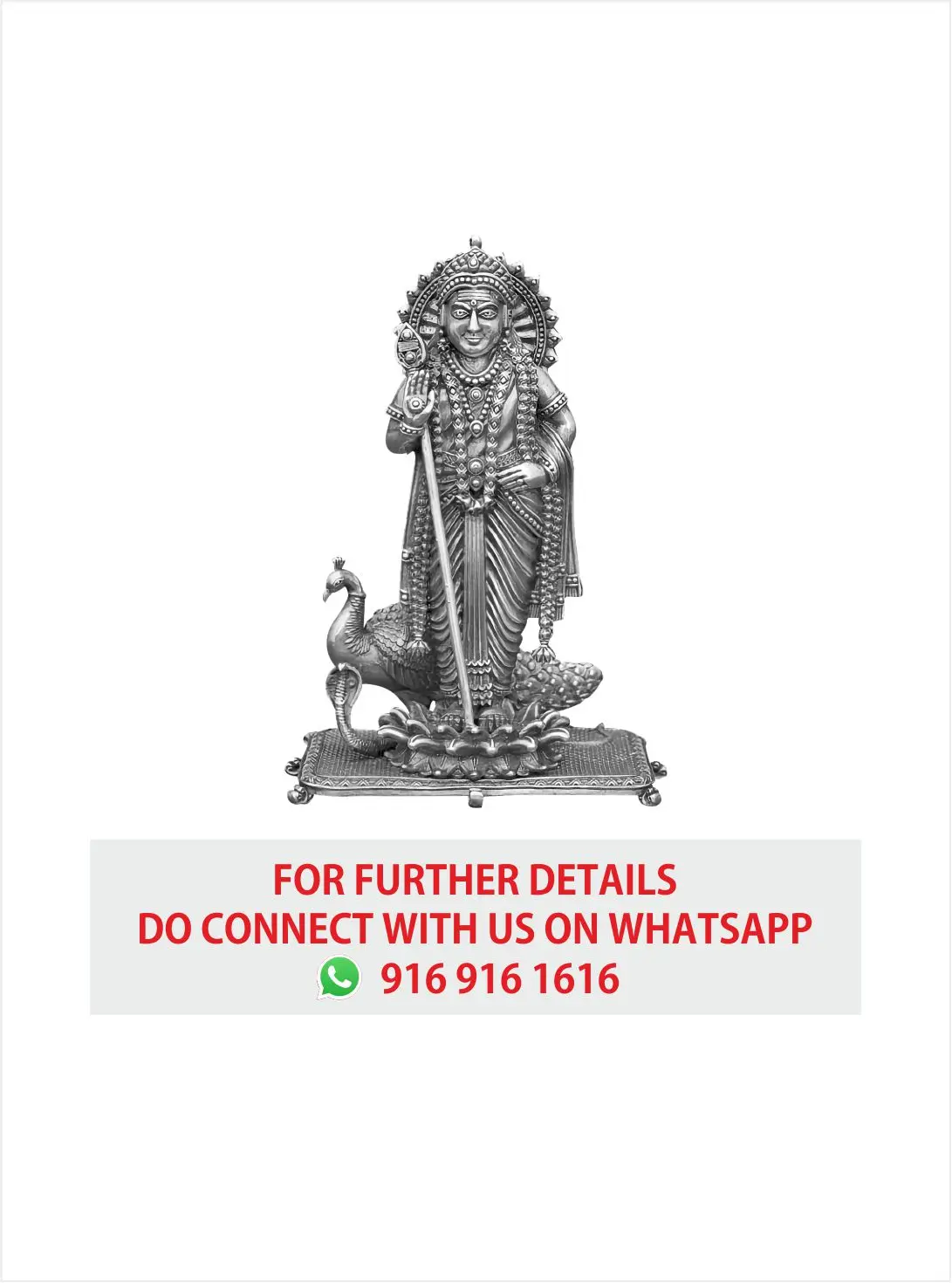 3 D Murugan Silver Idol