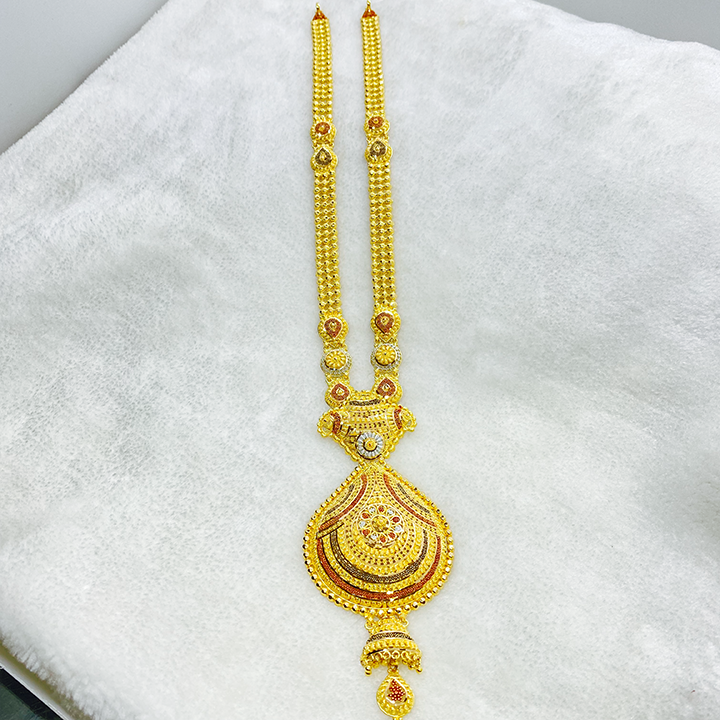 Fancy Long Calcutta Haram With Classic Enamel Gj0253