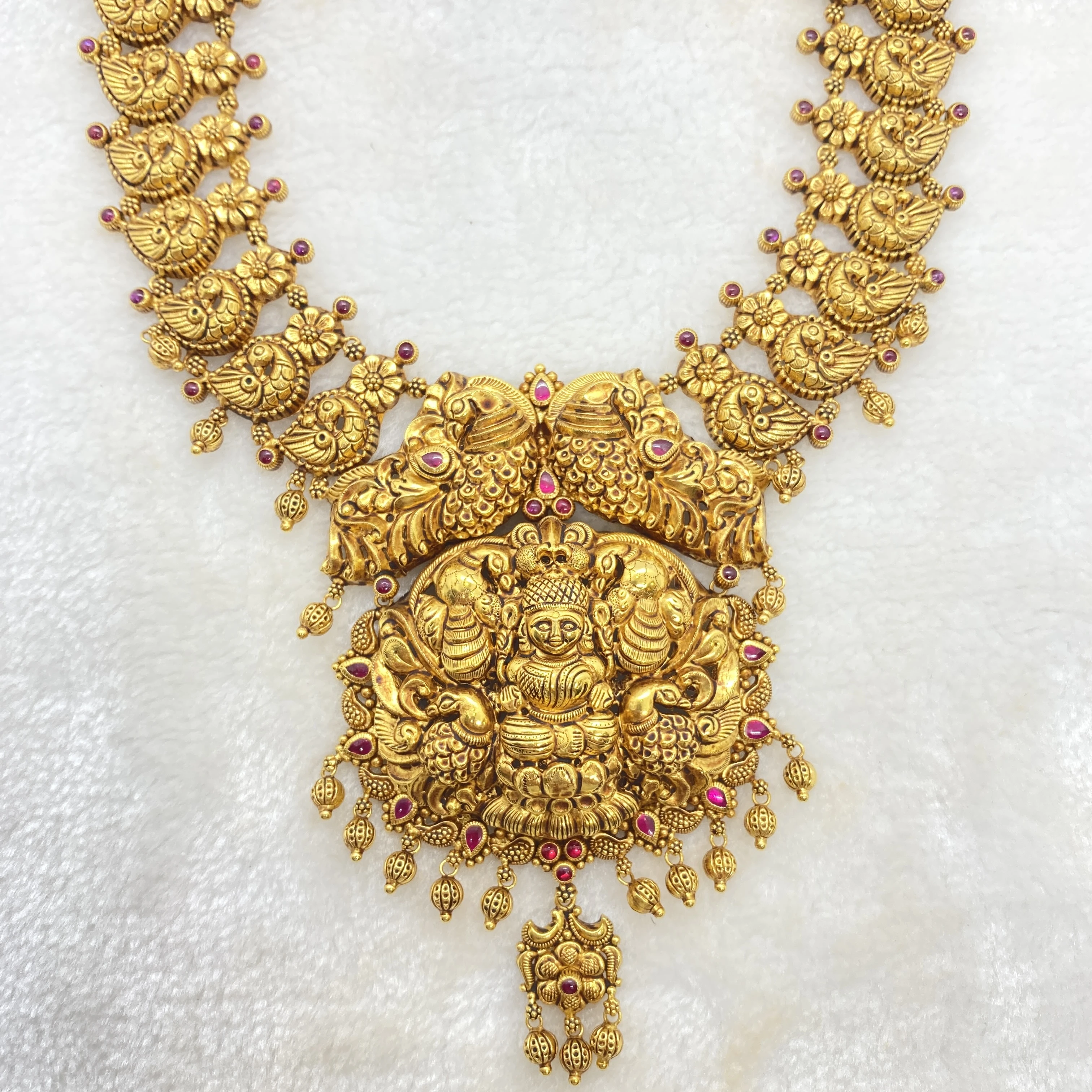 Long Black Oxidise Antique Lakshmi Haram Gj0015