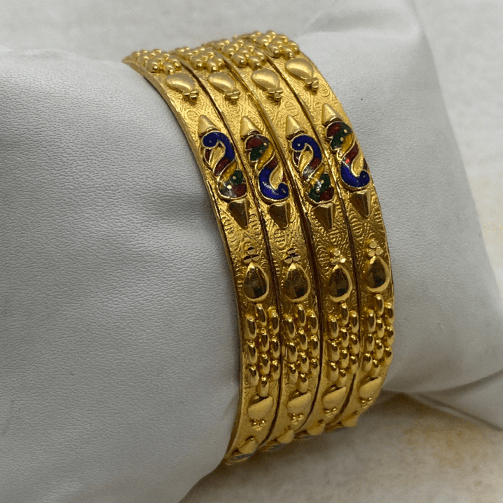 Fancy Enamel Peacock Calcutta Bangles Gj0049