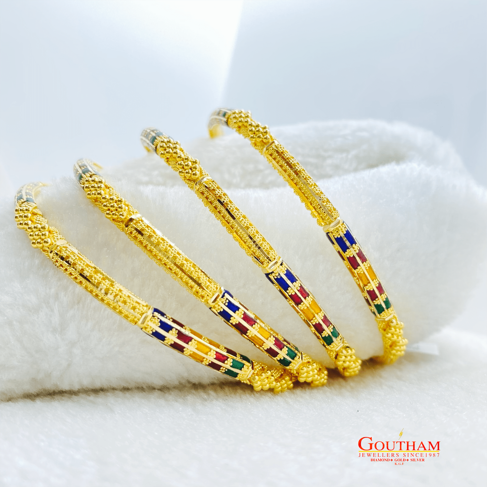 Fancy Bengali Pipe Enamel Bangles Gj0262
