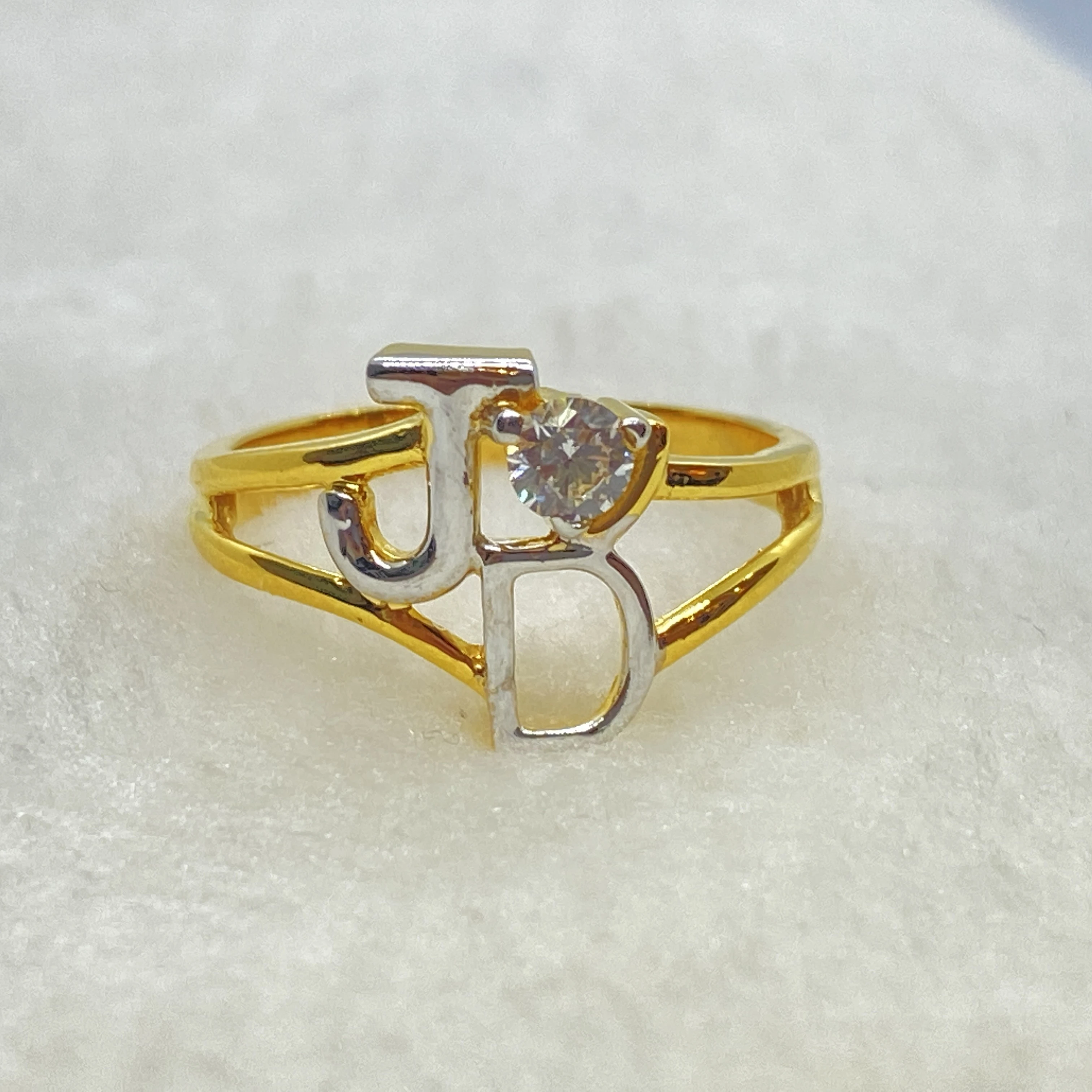 Fancy Initial Engagement Ring Gj0057