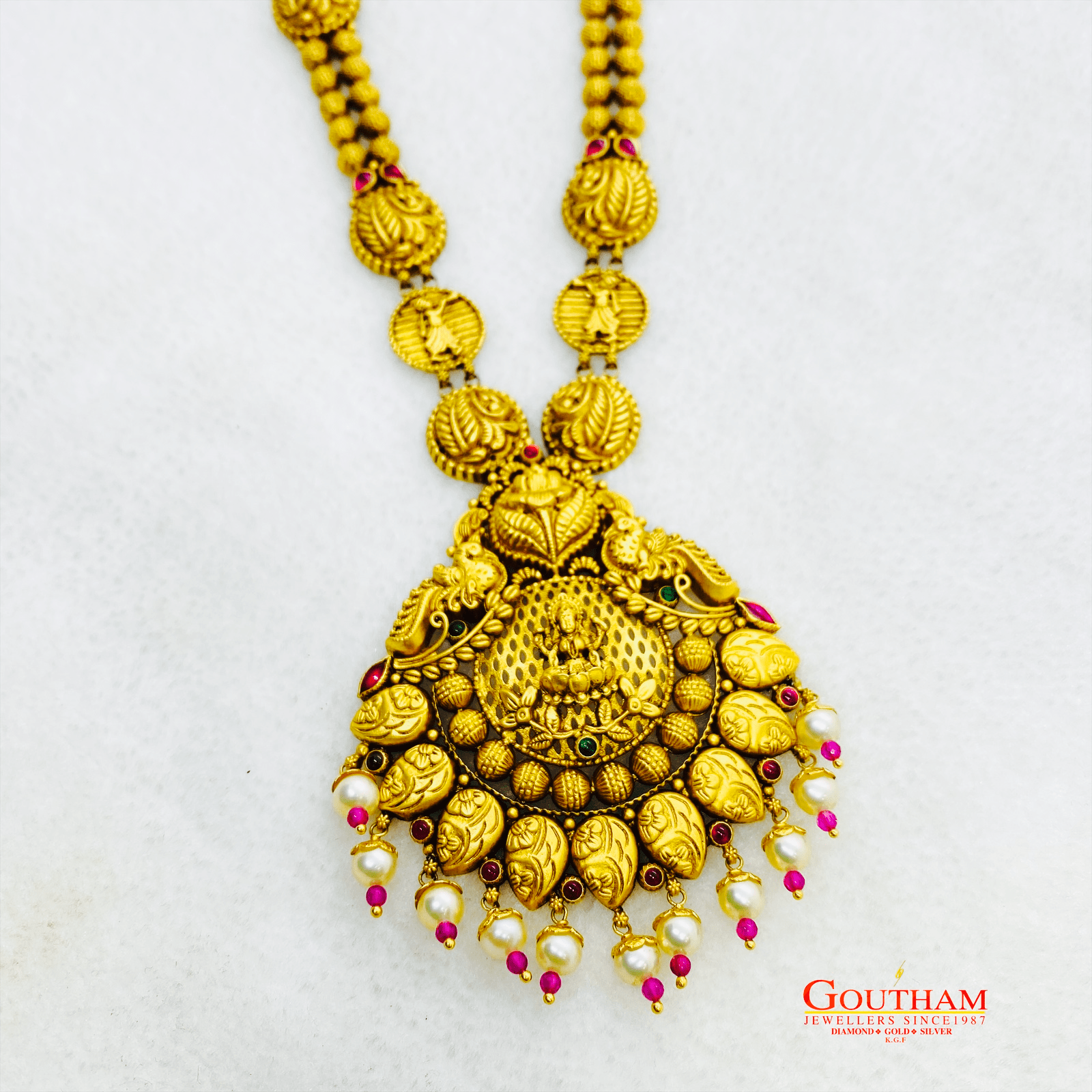 Fancy Oxidise Antique Lakshmi Haaram Gj0346