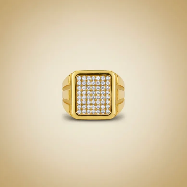 Fancy Sugar Stone CZ Gents Ring