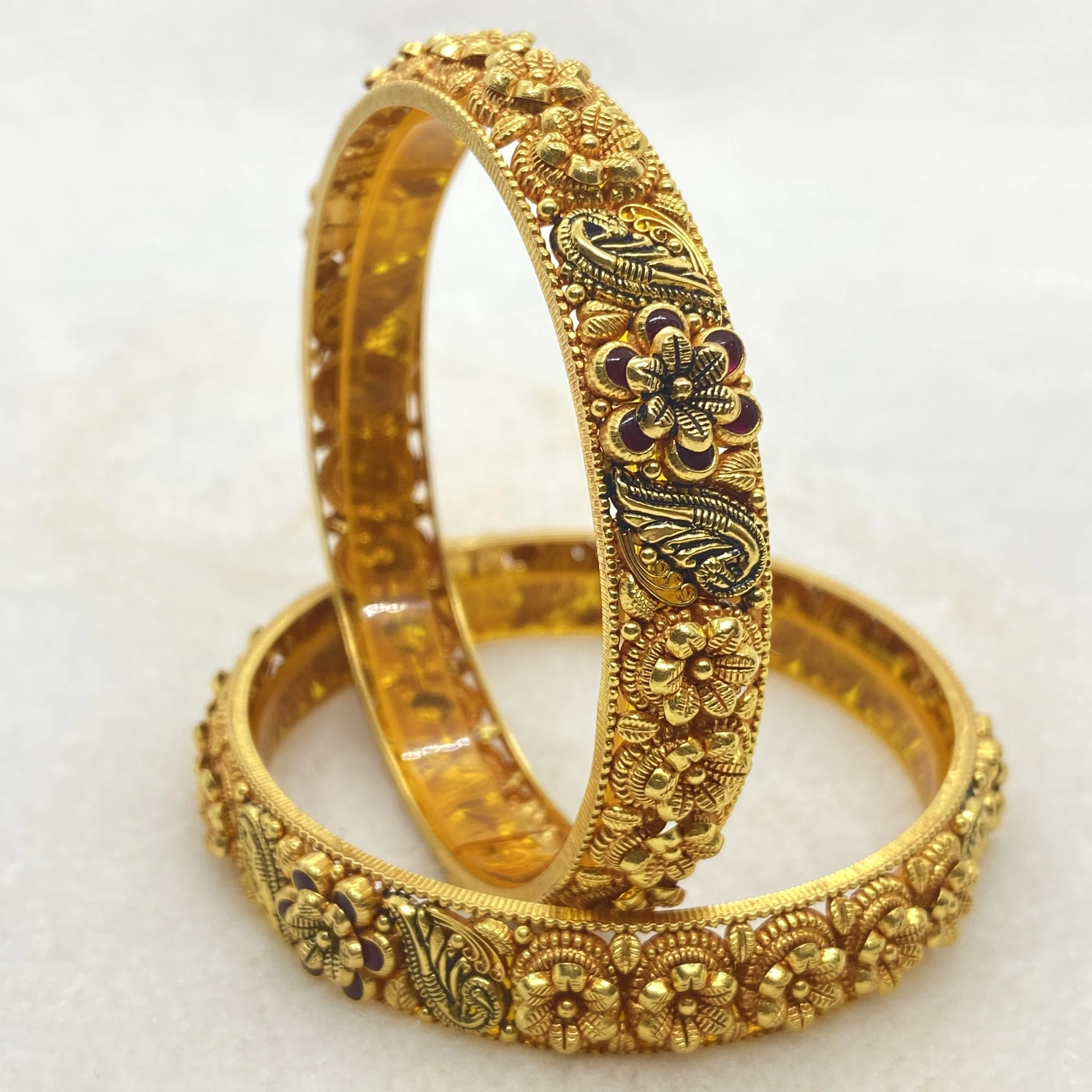 Fancy Oxidised Antique Bangles Gj0039