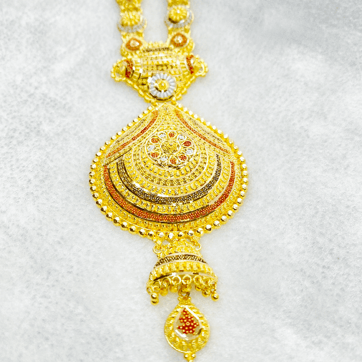 Fancy Long Calcutta Haram With Classic Enamel Gj0253