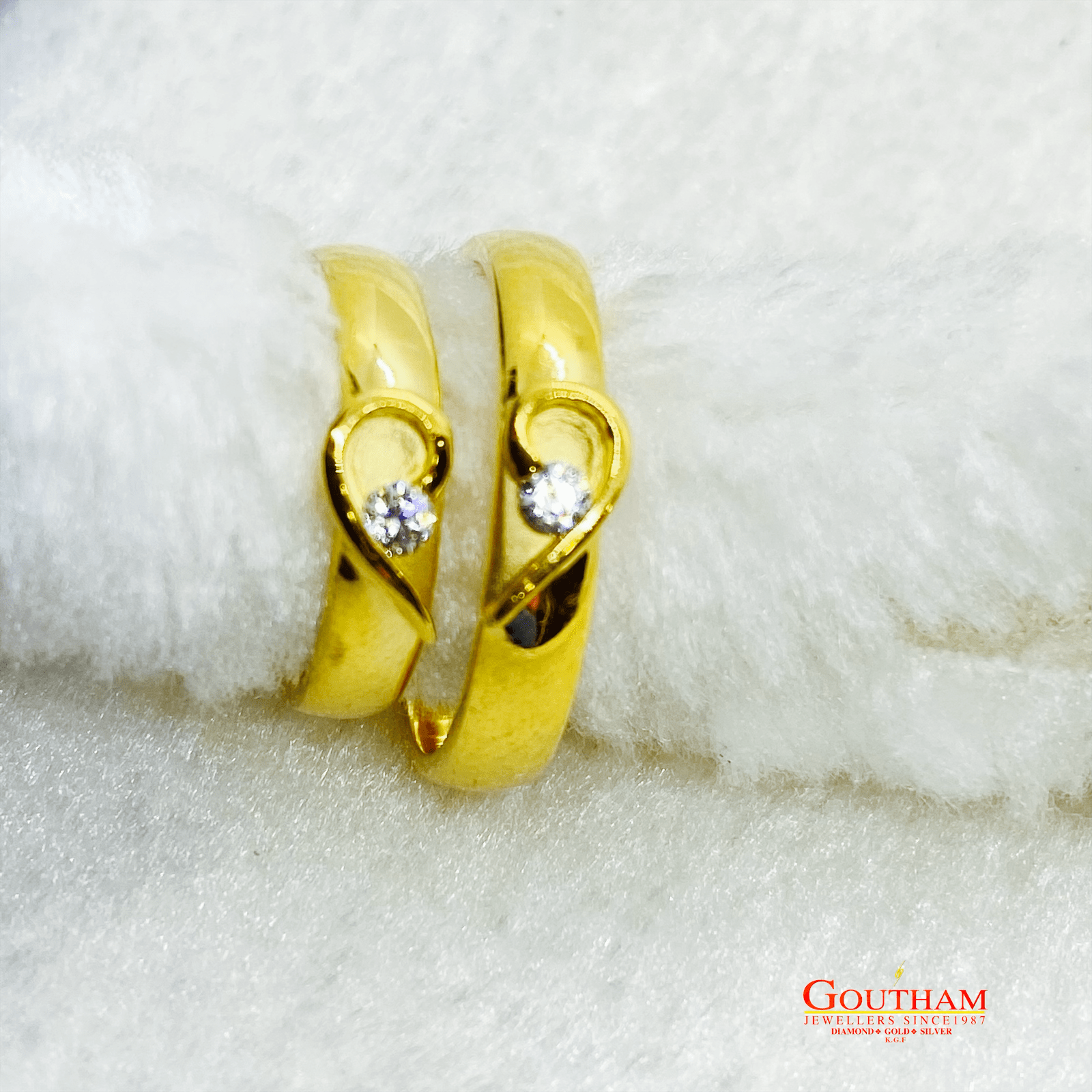 Fancy Heart Casting Couple Ring Gj0247