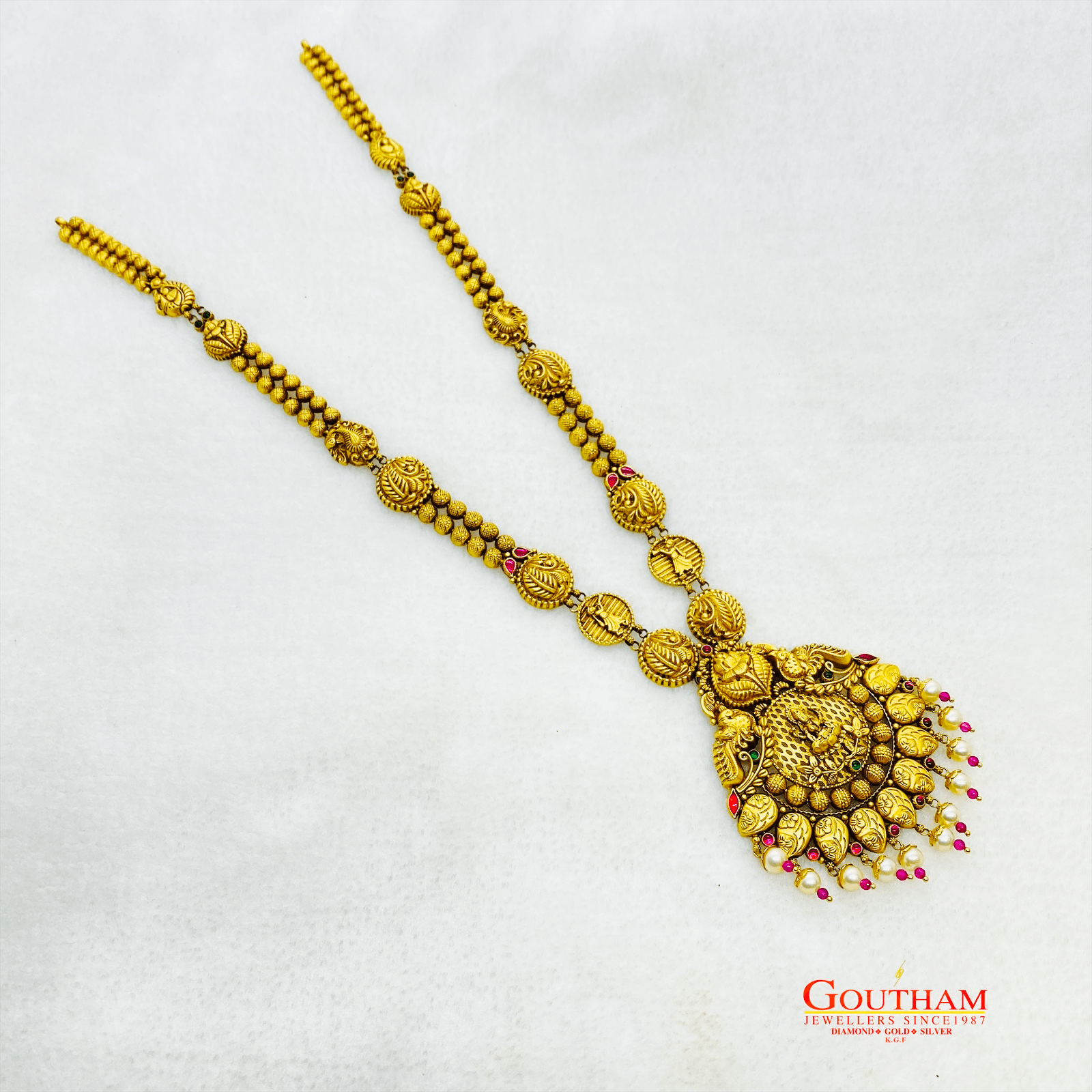 Fancy Oxidise Antique Lakshmi Haaram Gj0346