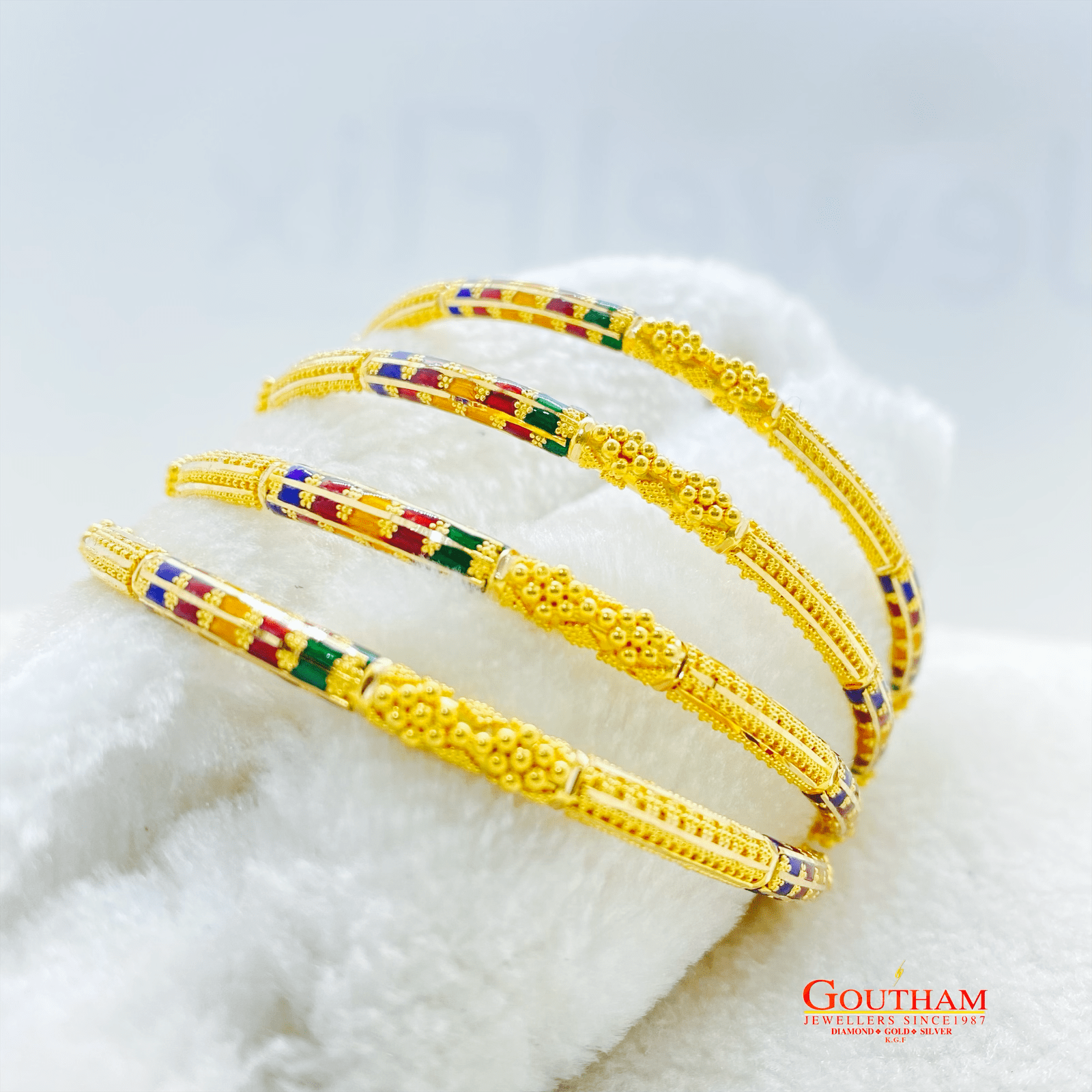 Fancy Bengali Pipe Enamel Bangles Gj0262