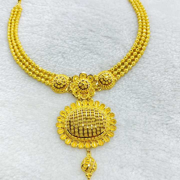 Fancy Plain Calcutta Dollar Necklace Gj0258