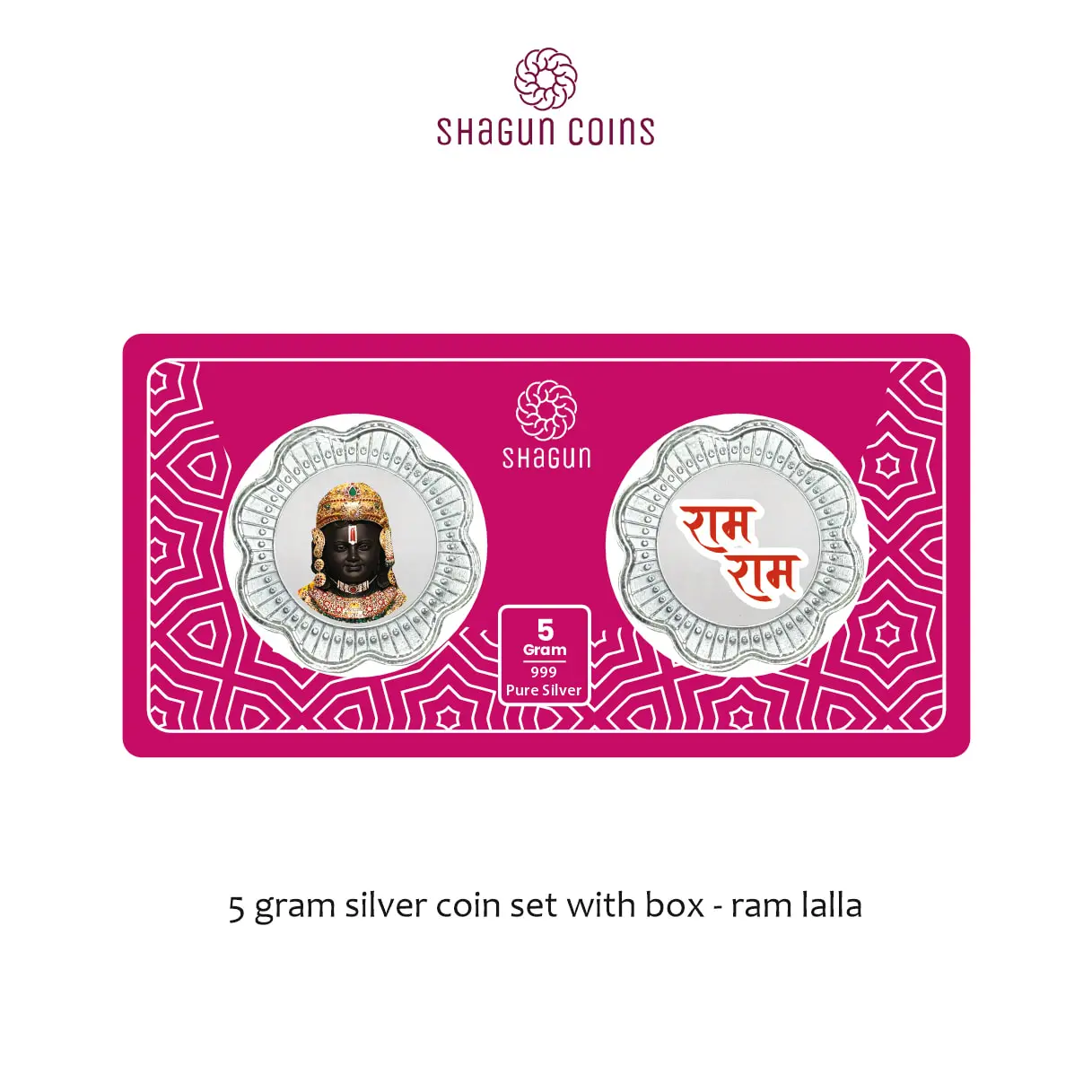 5 GRAM SILVER COIN SET WITH BOX - Ram