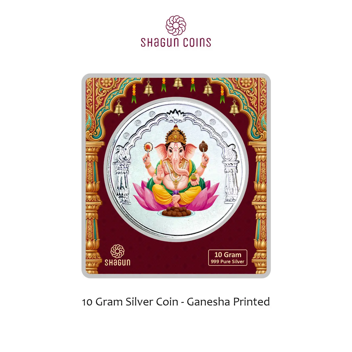 10 GRAM SILVER COIN BIG SIZE PREMIUM - 60MM - ganesh printed