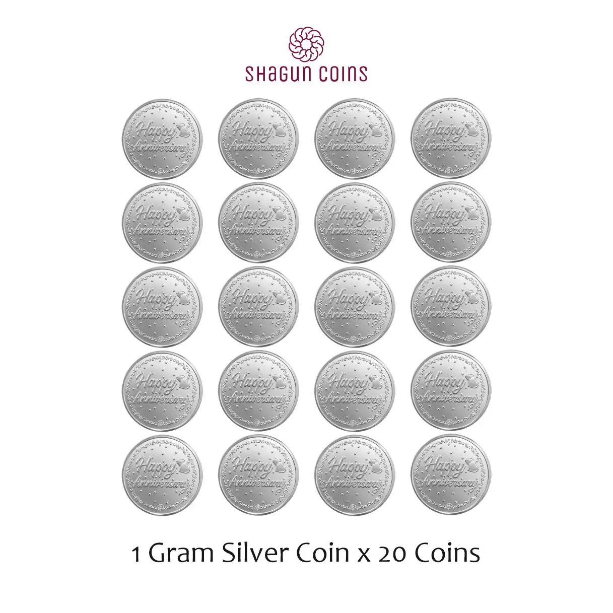 20 GRAM SILVER COIN BOX  RED -  Anniversary