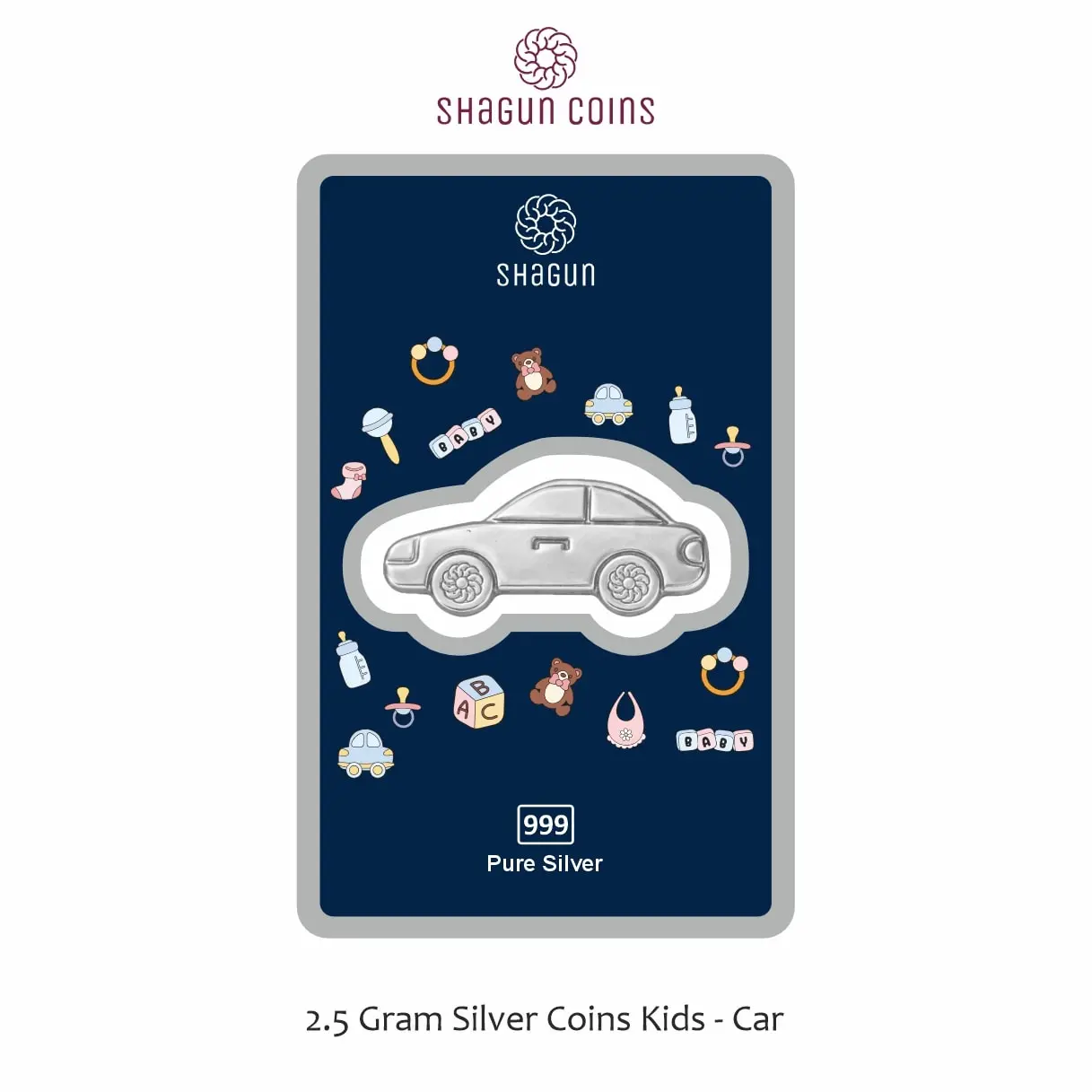 2.5 GRAM SILVER KIDS COIN - CAR