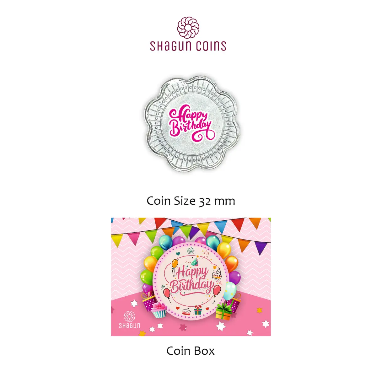 1 GRAM SILVER COIN BOX -  HAPPY BIRTHDAY