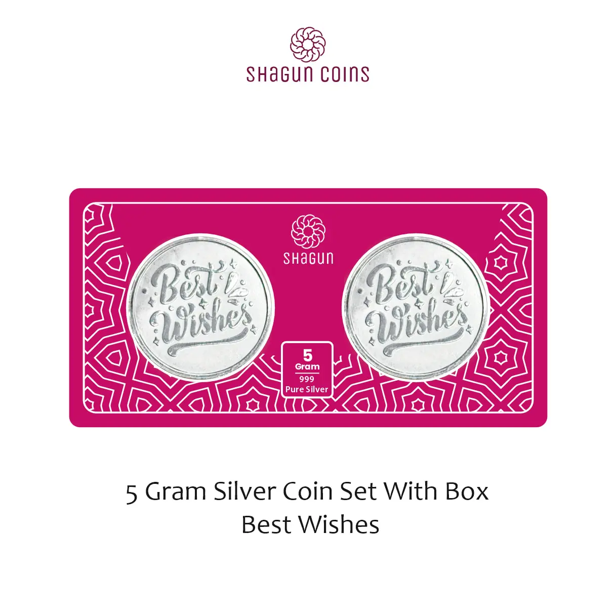 5 GRAM SILVER COIN SET WITH BOX - Best Wishes