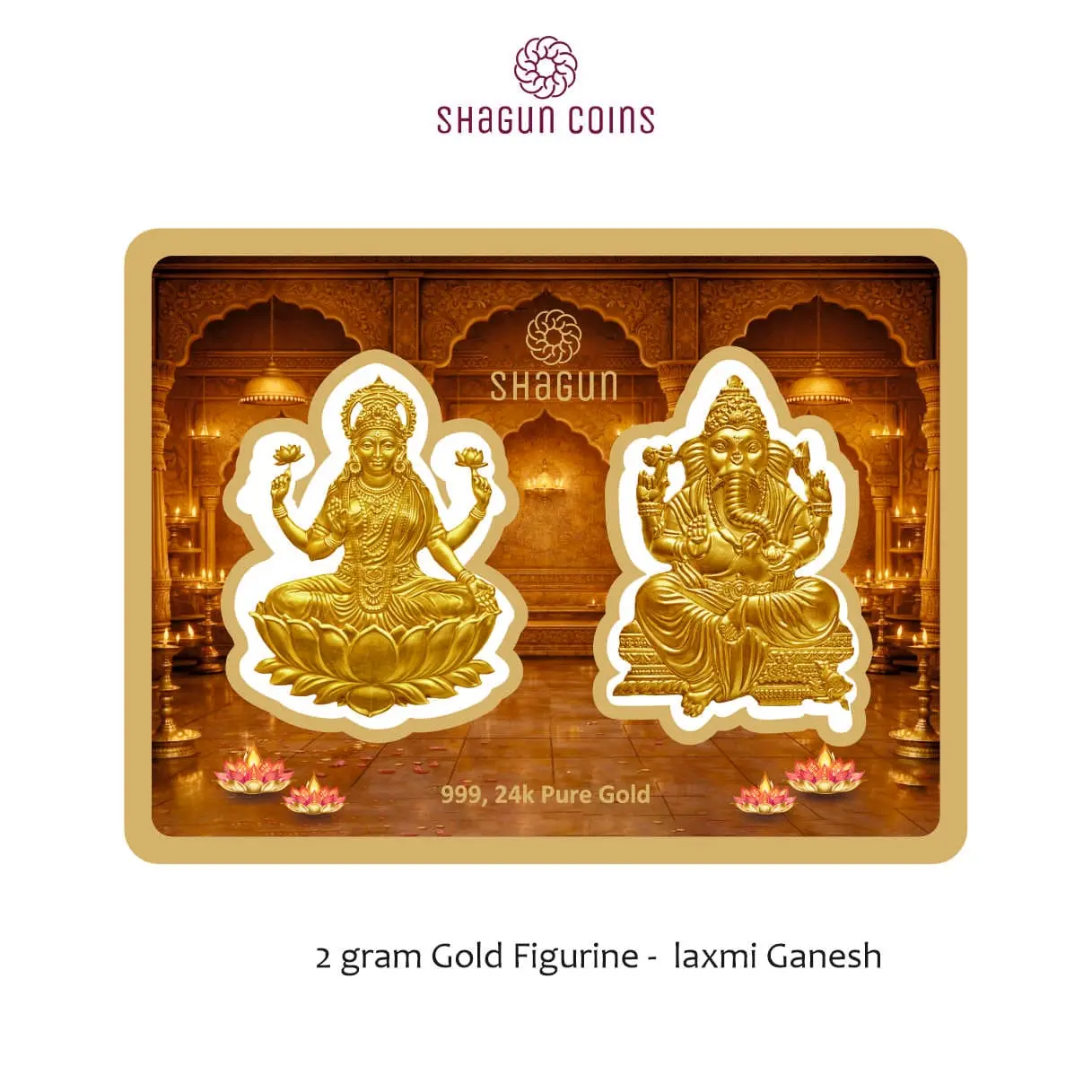 2 GRAM GOLD FIGURINE  SET - LAXMI GANESH