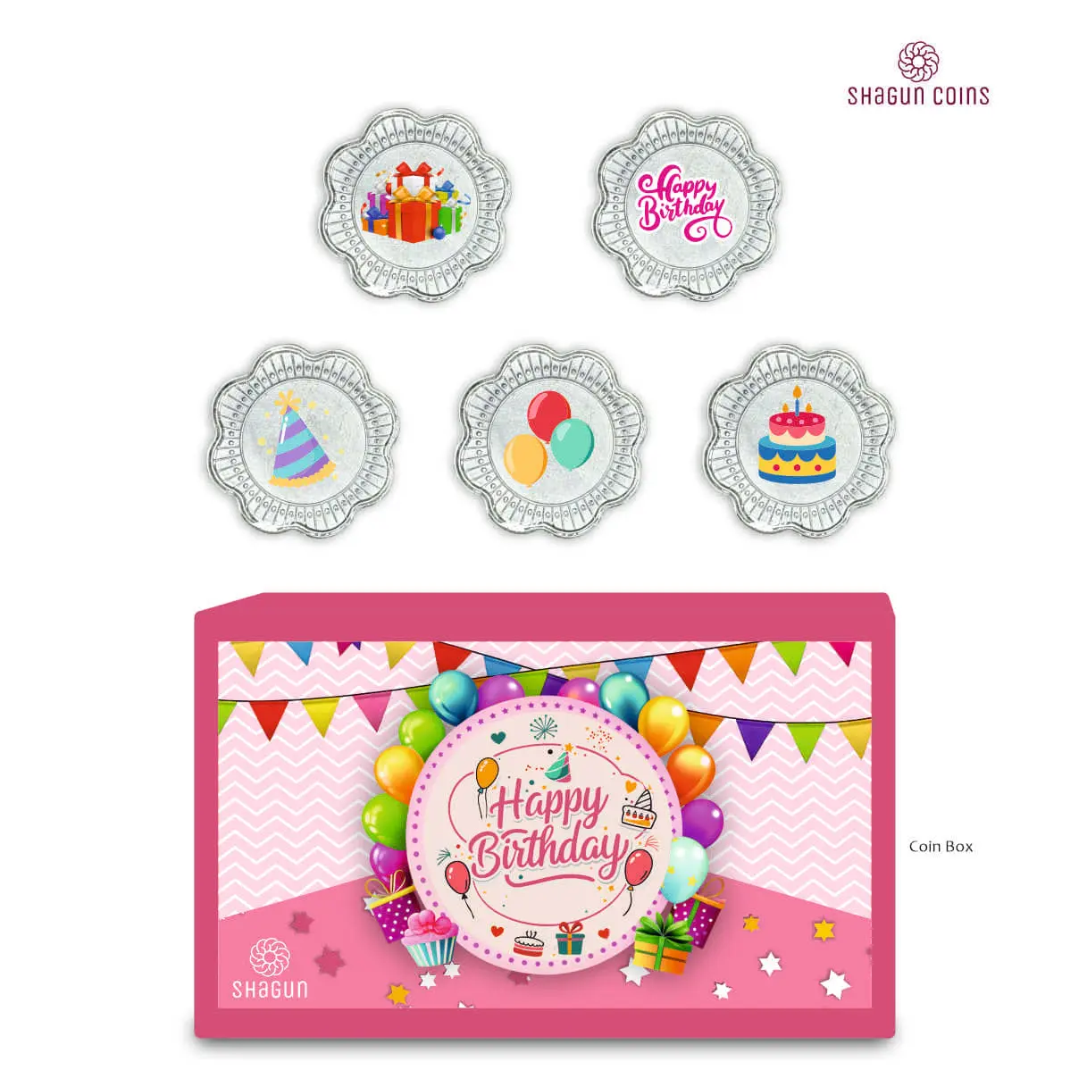 5 GRAM SILVER COIN BOX -HAPPY BIRTHDAY