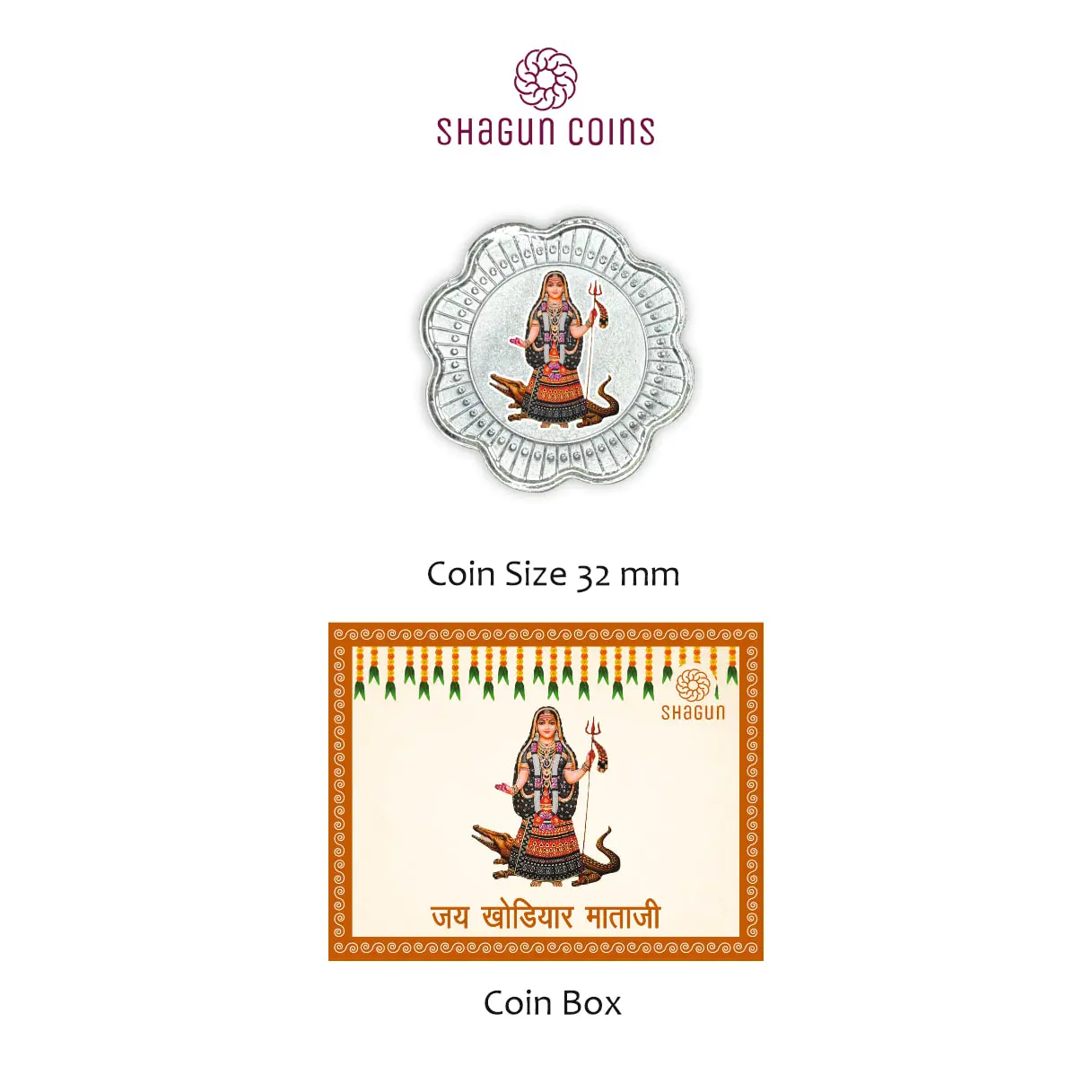 1 GRAM SILVER COIN BOX - KHODIYAR MATAJI