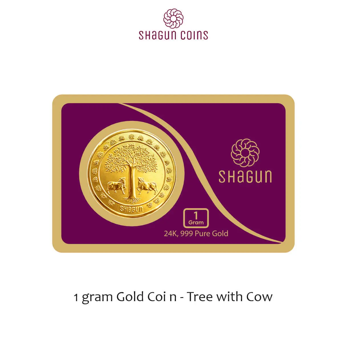 1 GRAM  GOLD COIN - Tree with cow
