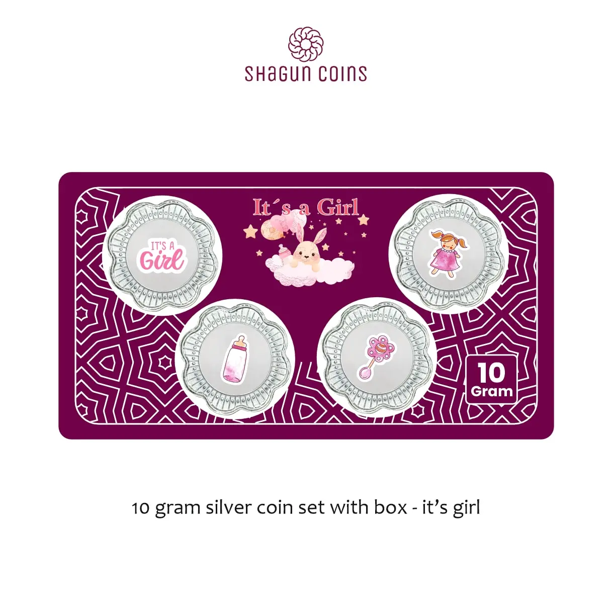 10 GRAM SILVER COIN SET WITH BOX -  Girl
