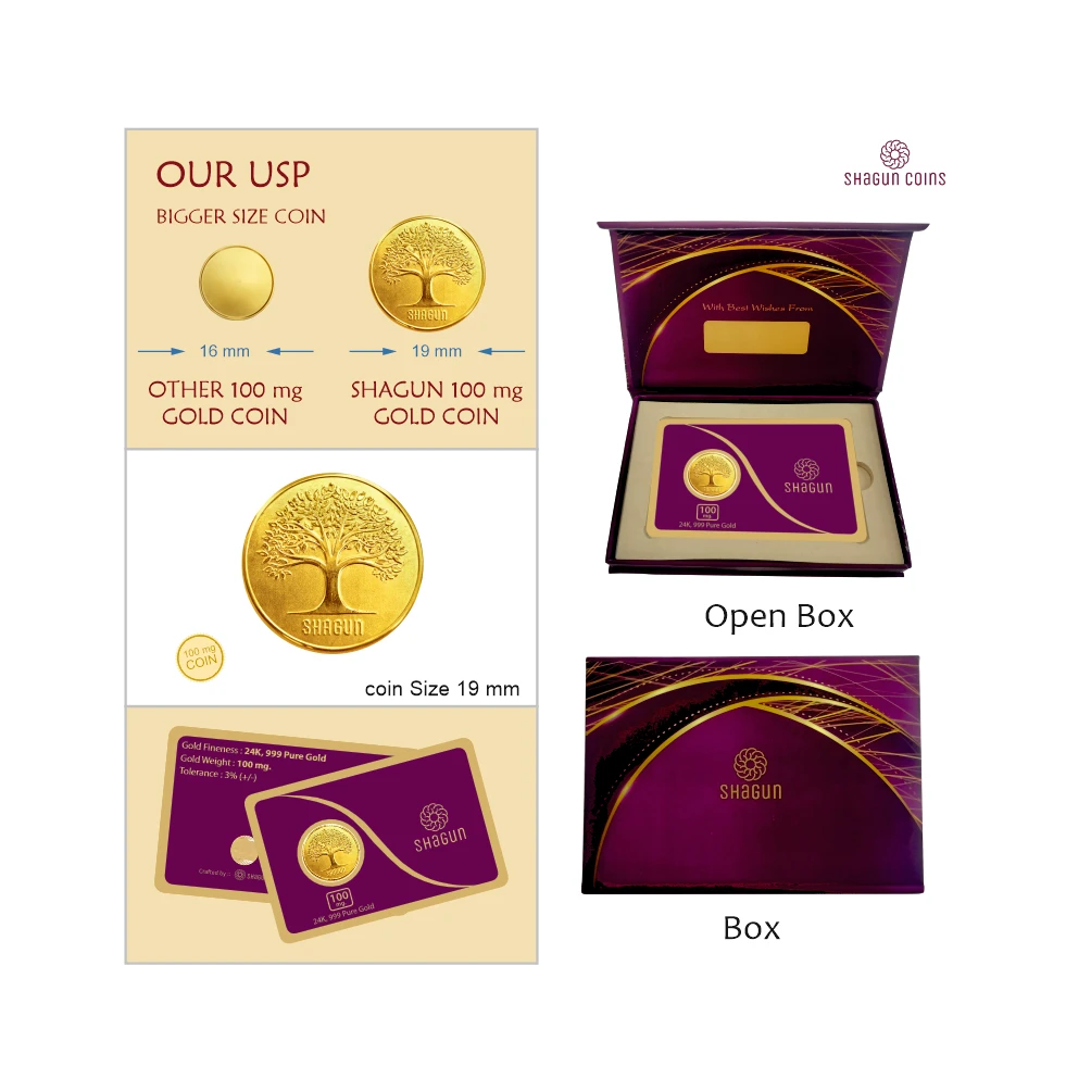 100 mg.  GOLD COIN - Tree