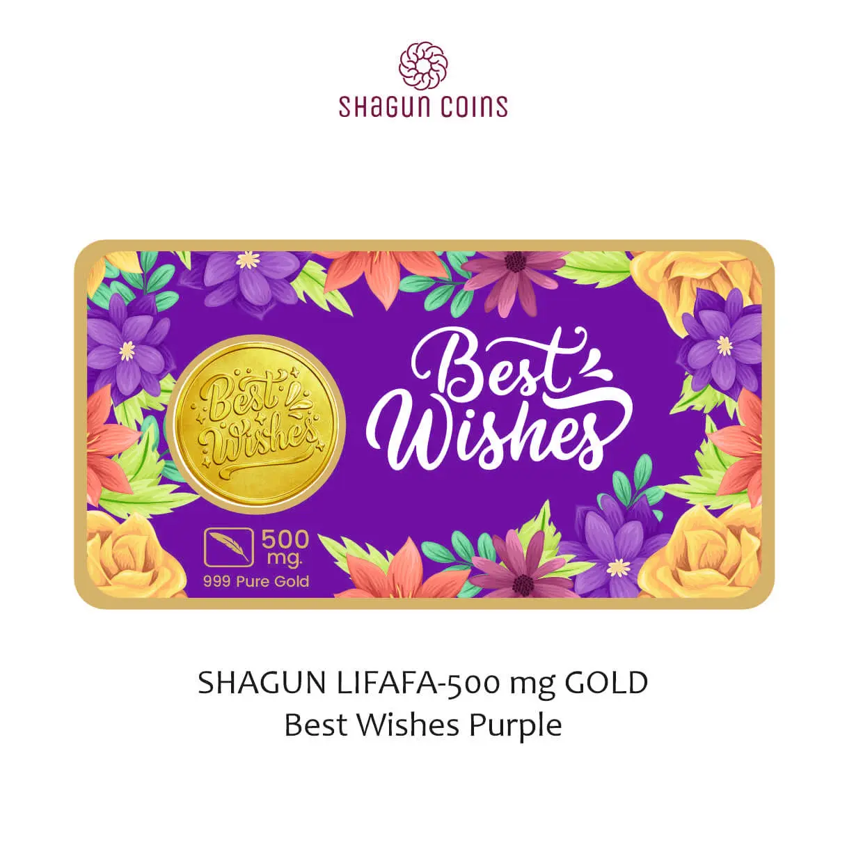 SHAGUN LIFAFA-500 mg. GOLD -  Best wishes purple
