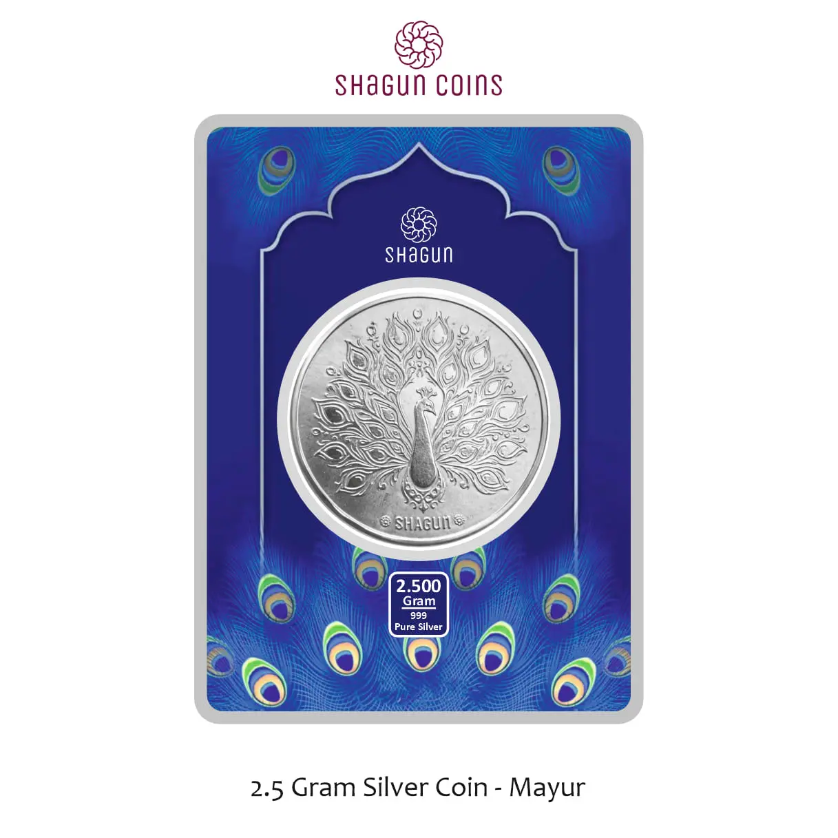 2.5 GRAM SILVER COIN PREMIUM- MAYUR