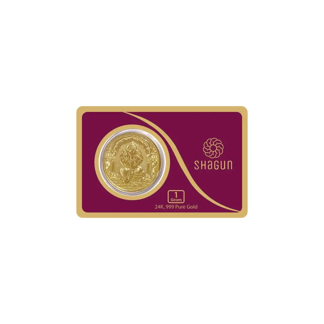 1 GRAM  GOLD COIN -  Ganesh