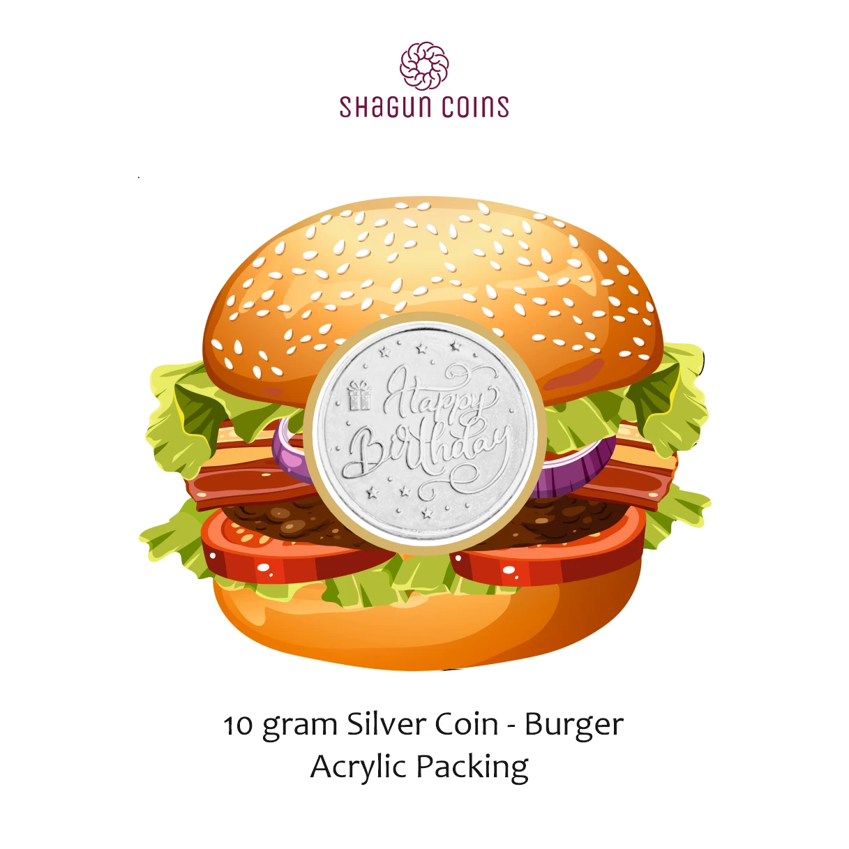 NEW SHAPE 10 GRAM SILVER COIN - STANDARD -  Burger