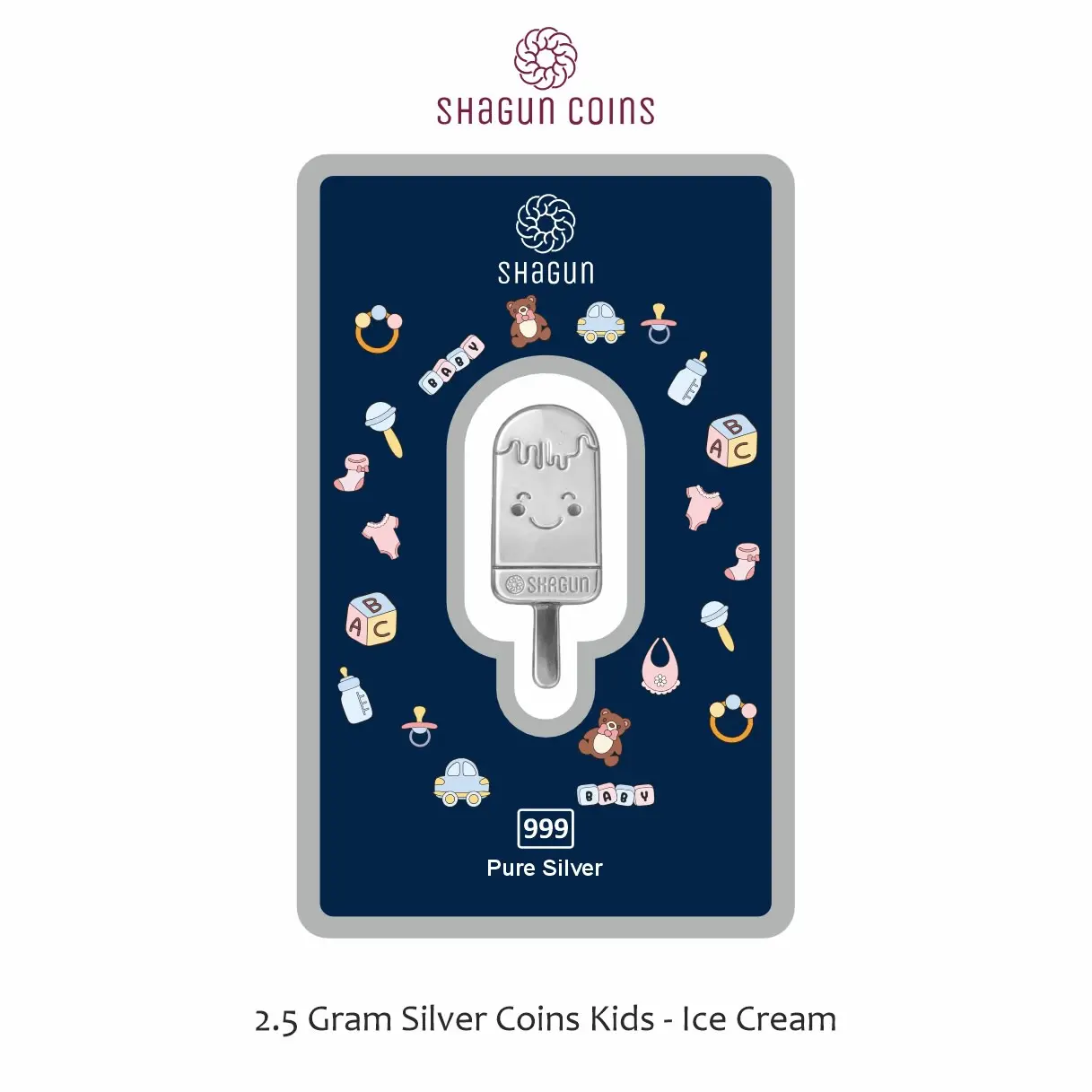 2.5 GRAM SILVER KIDS COIN - ICE CREAM