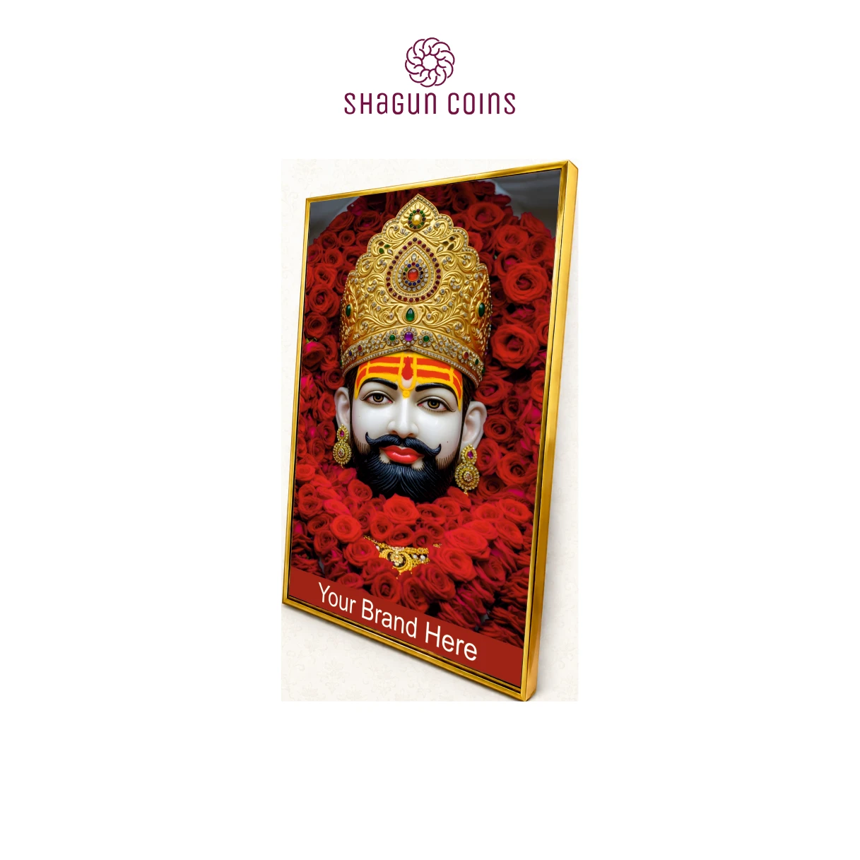 Gold luster photo frame - khatu shyam