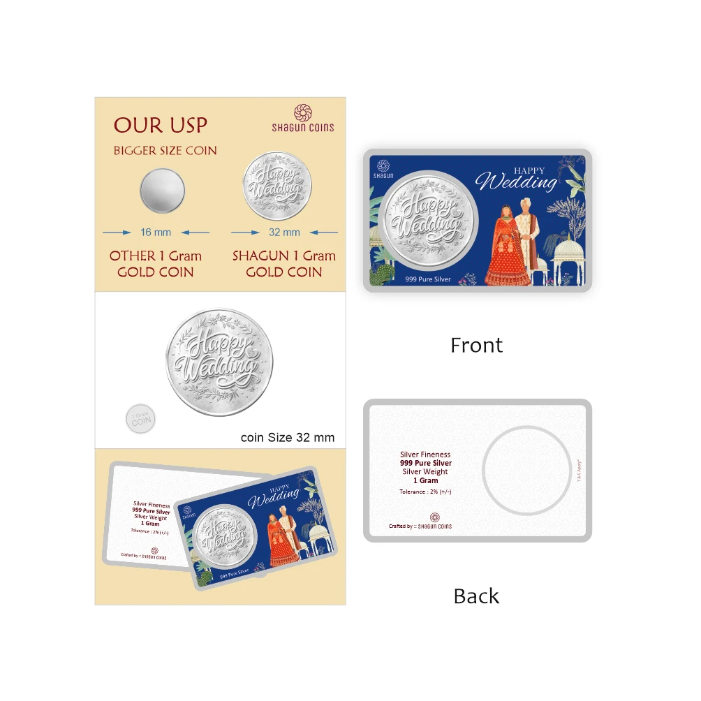 1 GRAM SILVER COIN PREMIUM - WEDDING BLUE