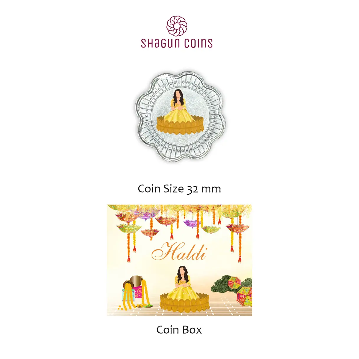 1 GRAM SILVER COIN BOX -  HALDI