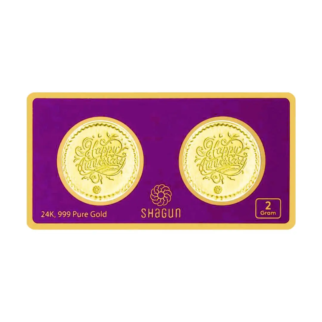 2 GRAM GOLD COIN SET NEW  (1 GRAM x 2 COINS)  Anniversary