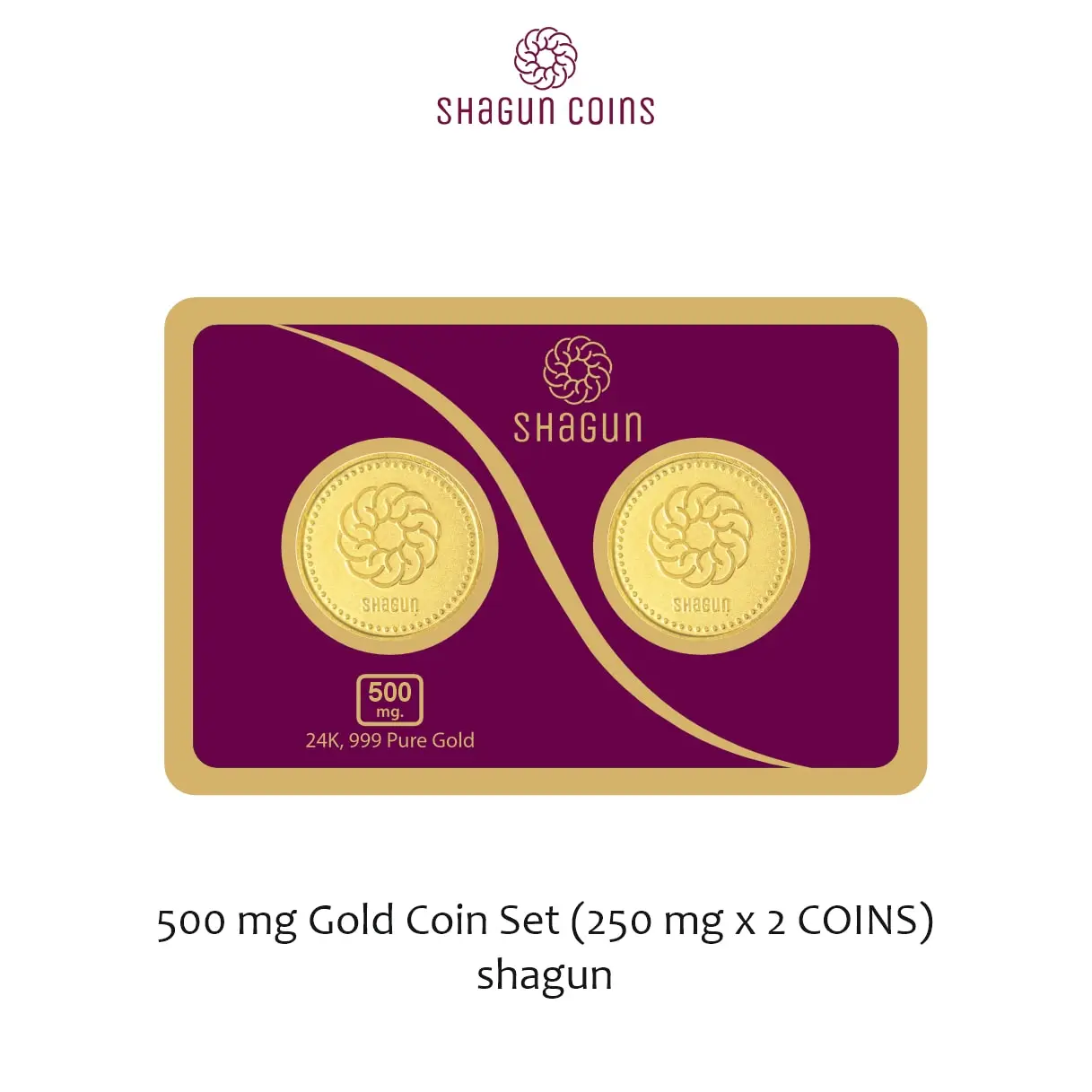 500 mg. GOLD COIN SET NEW   (250 mg. x 2 COINS) shagun