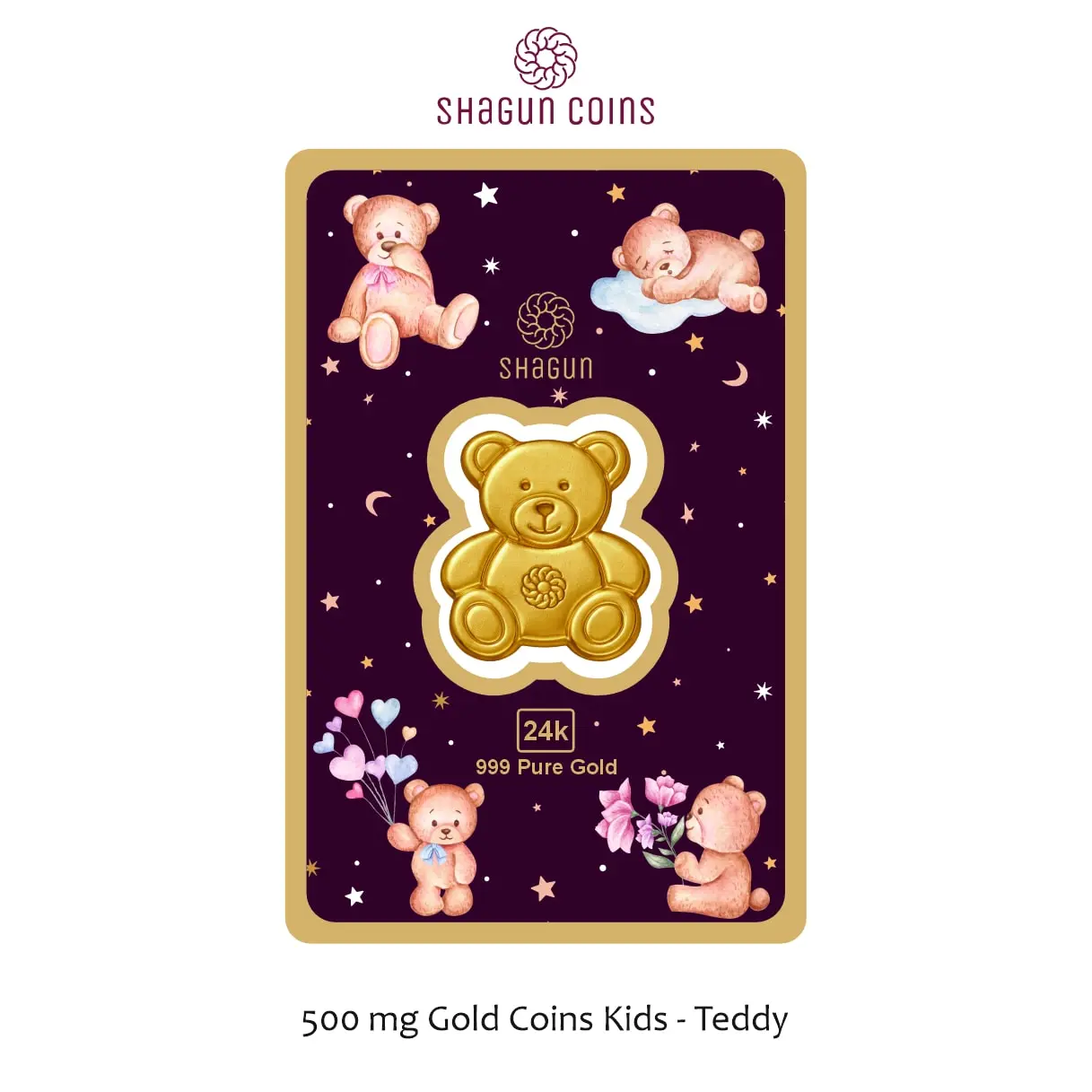 500 mg. GOLD COINS KIDS - TEDDY