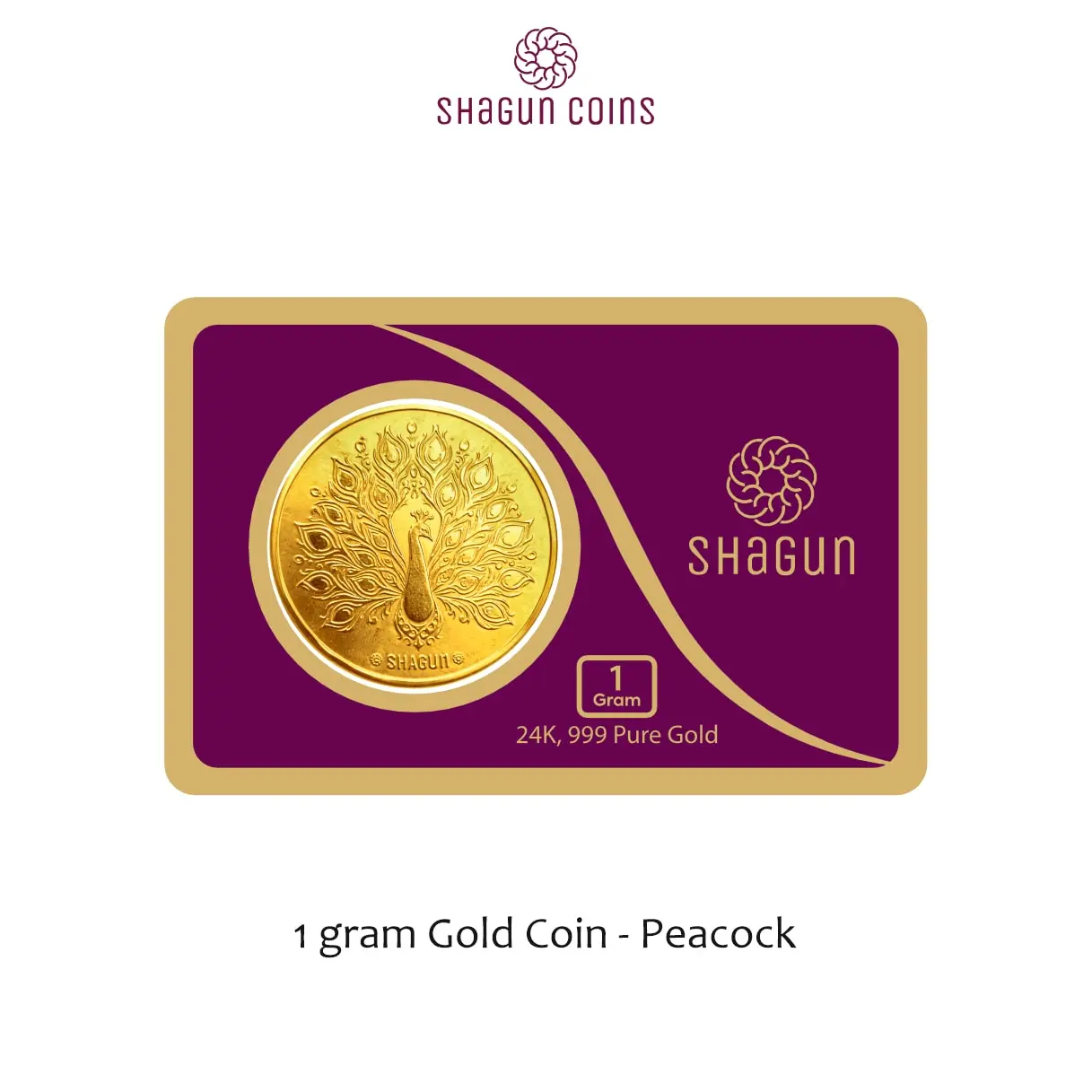 1 GRAM  GOLD COIN - Peacock