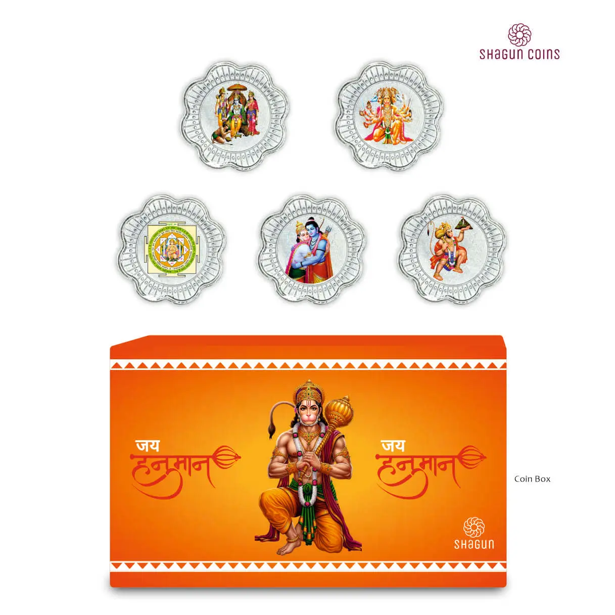 5 GRAM SILVER COIN BOX - HANUMAN