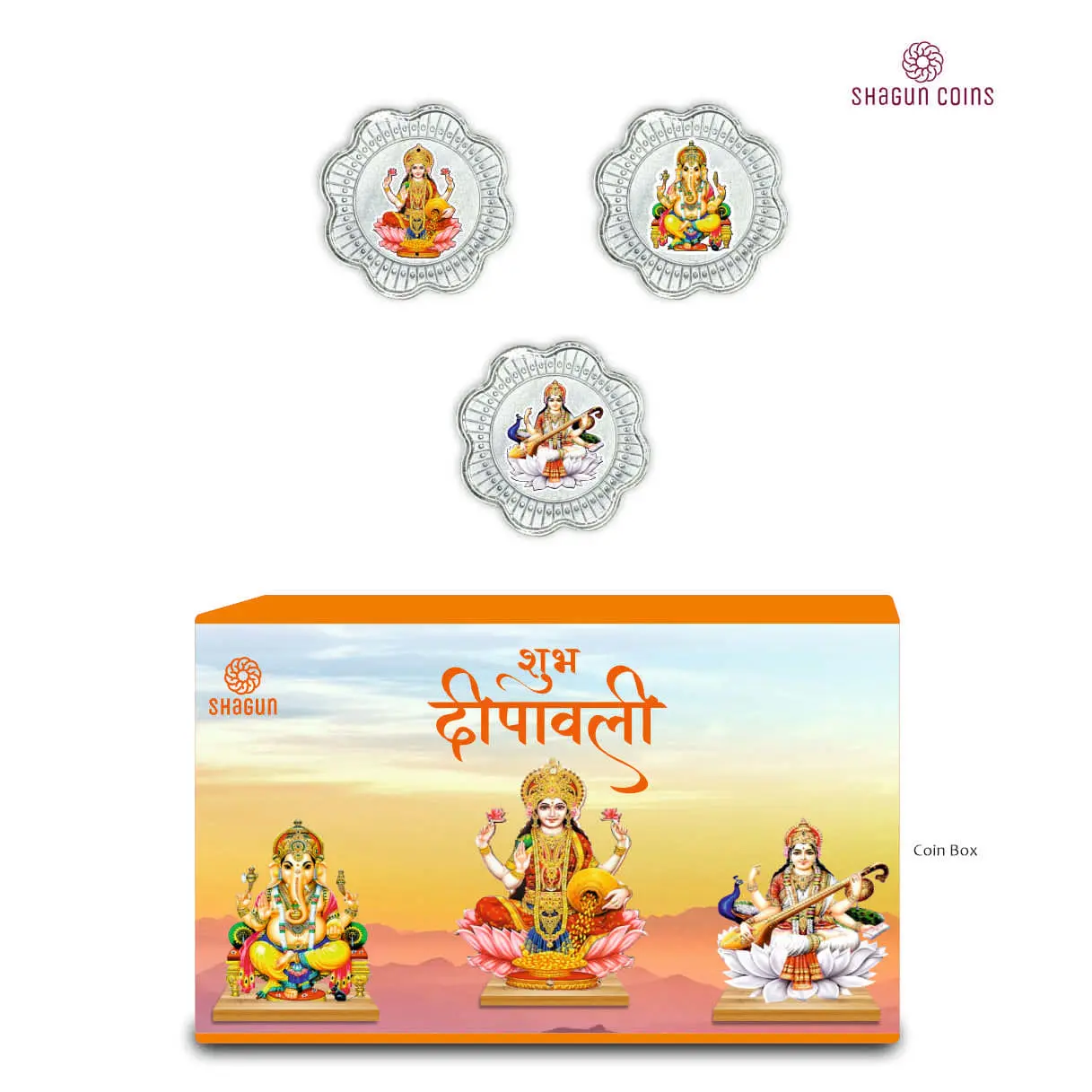 3 GRAM SILVE COIN BOX - Trimurtri