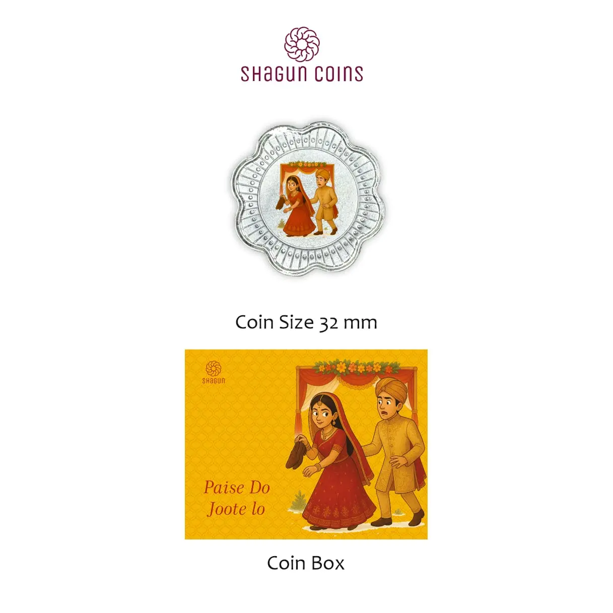 1 GRAM SILVER COIN BOX - jute do paise lo