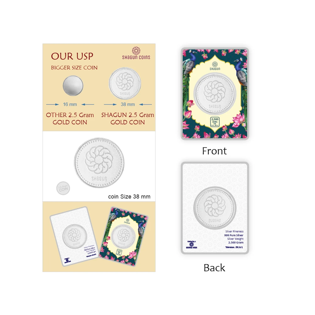 2.5 GRAM SILVER COIN PREMIUM- SHAGUN