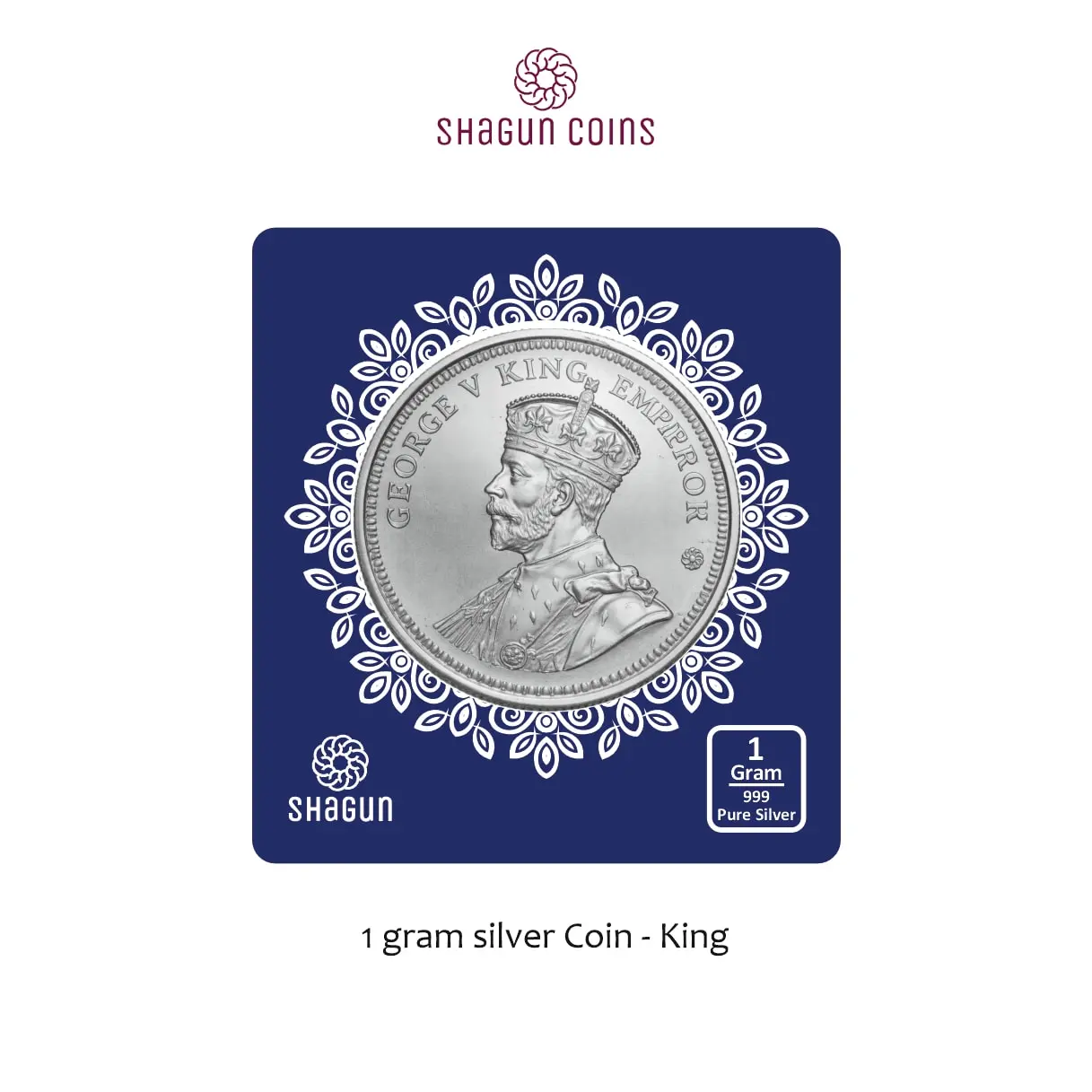 1 GRAM SILVER COIN BIG SIZE - 32MM -  King without box