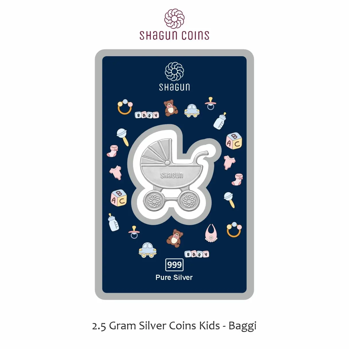 2.5 GRAM SILVER KIDS COIN - BAGGI